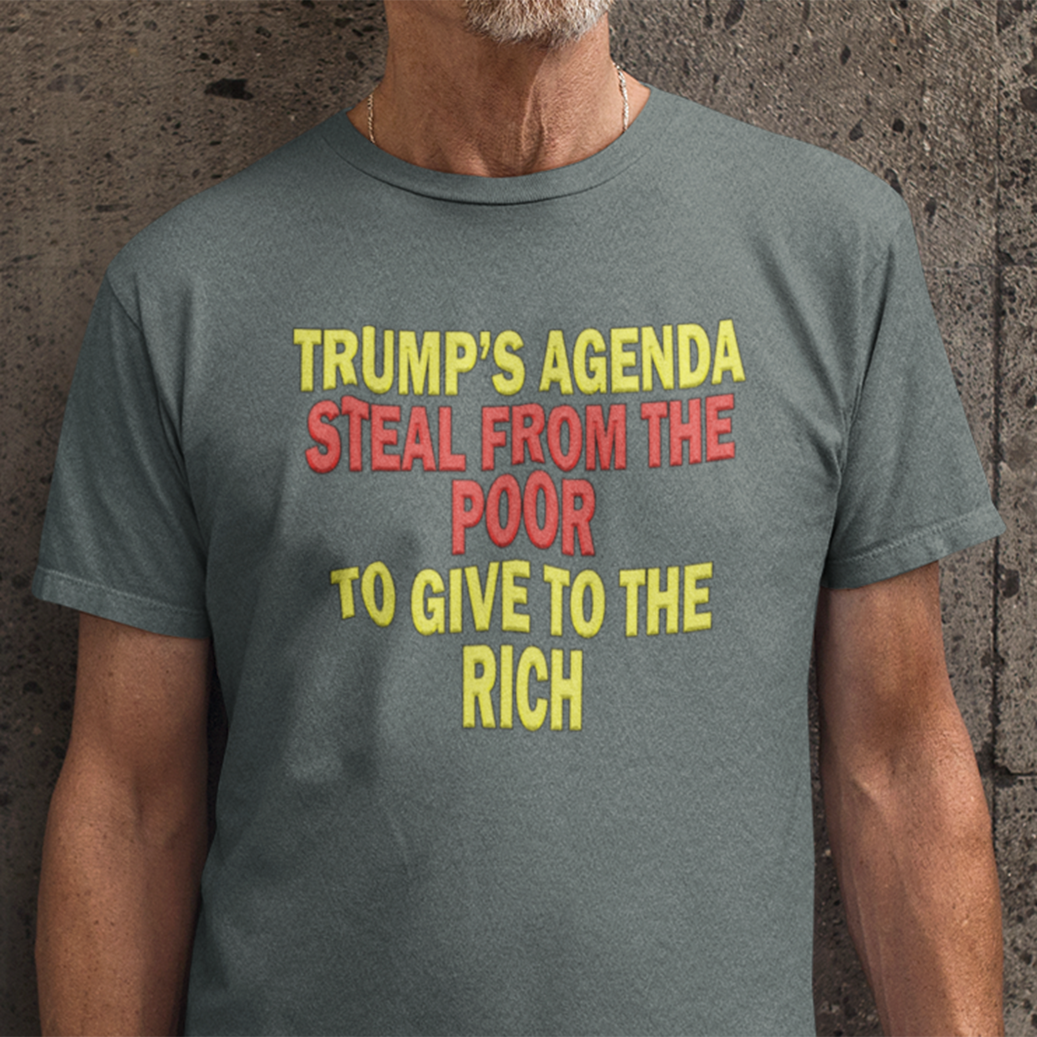 TRUMP'S AGENDA T-SHIRT/DARK GREY