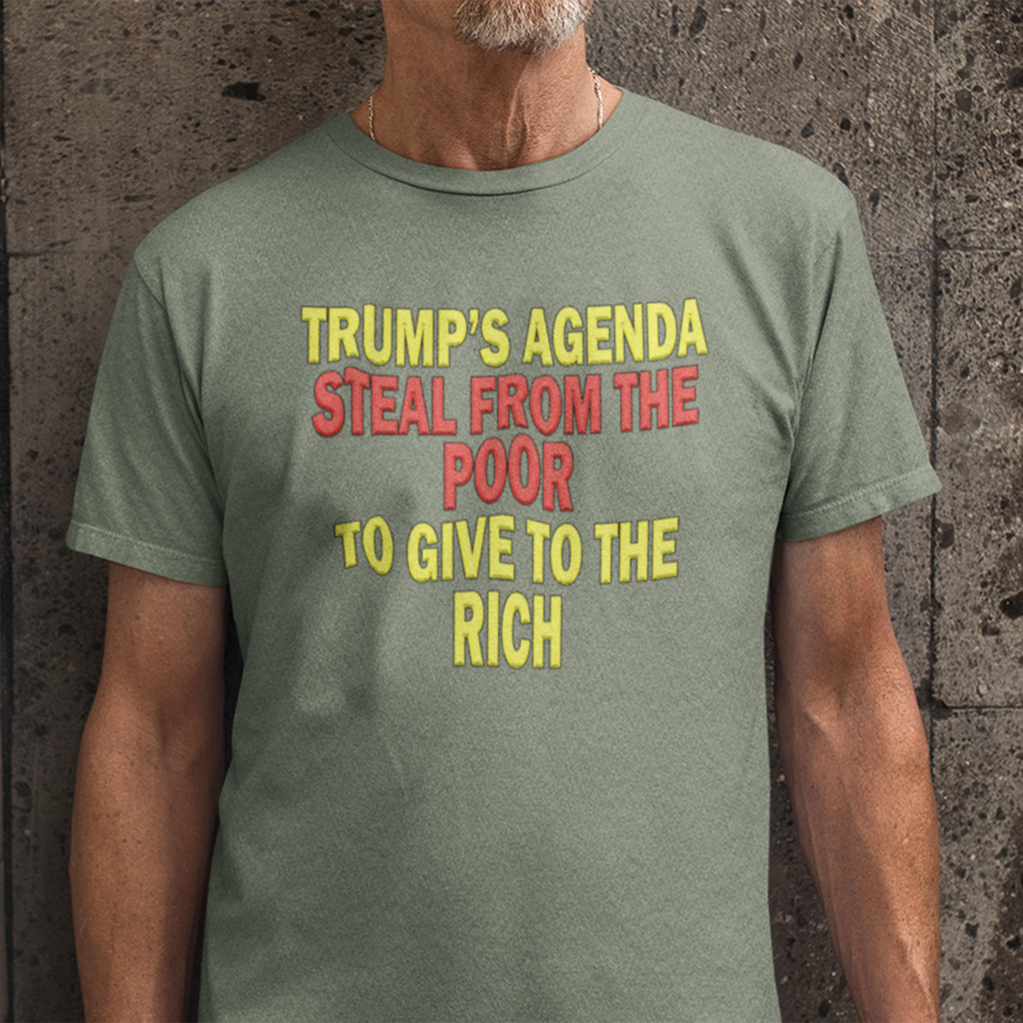 TRUMP'S AGENDA T-SHIRT/MILITARY GREEN