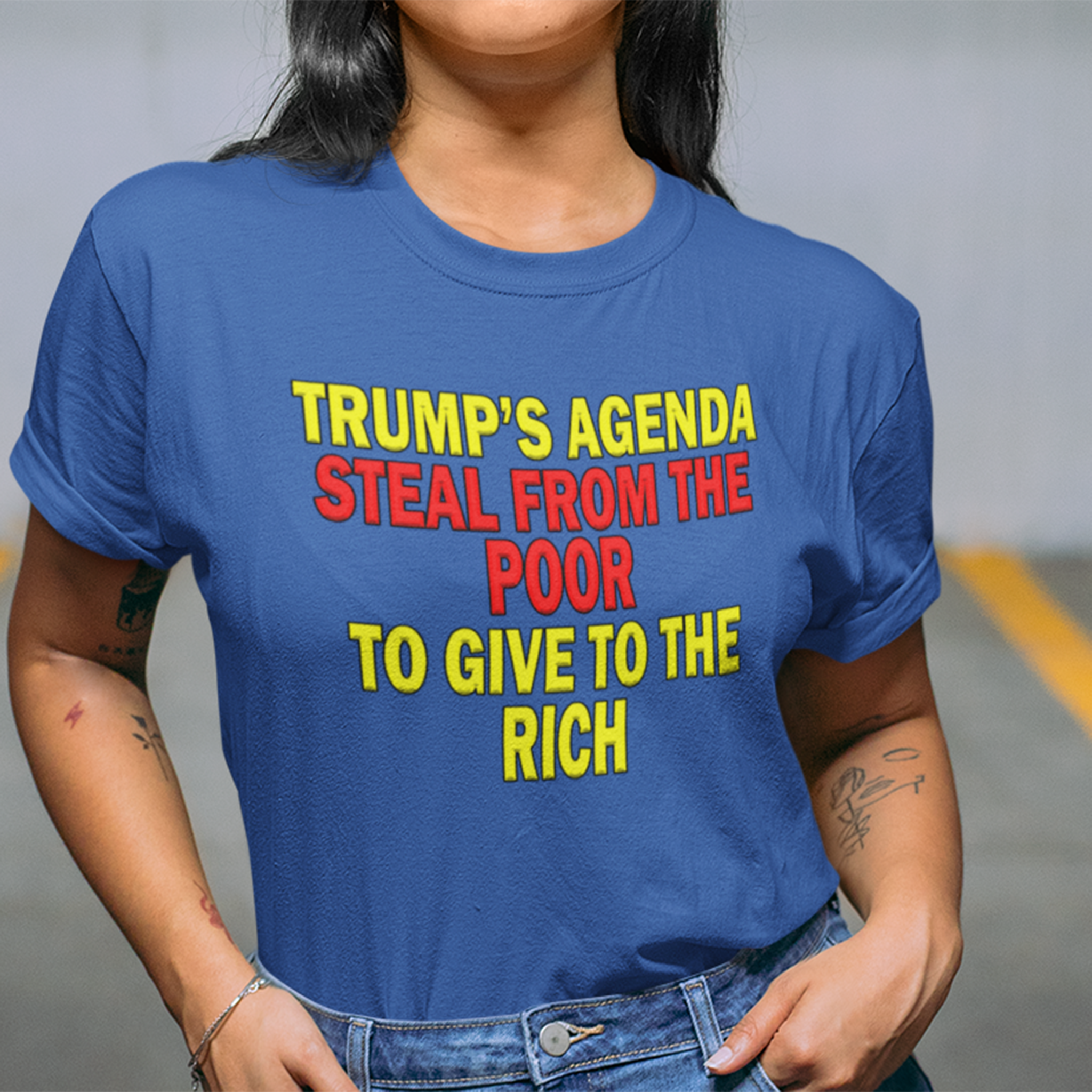TRUMP'S AGENDA T-SHIRT/TRUE ROYAL