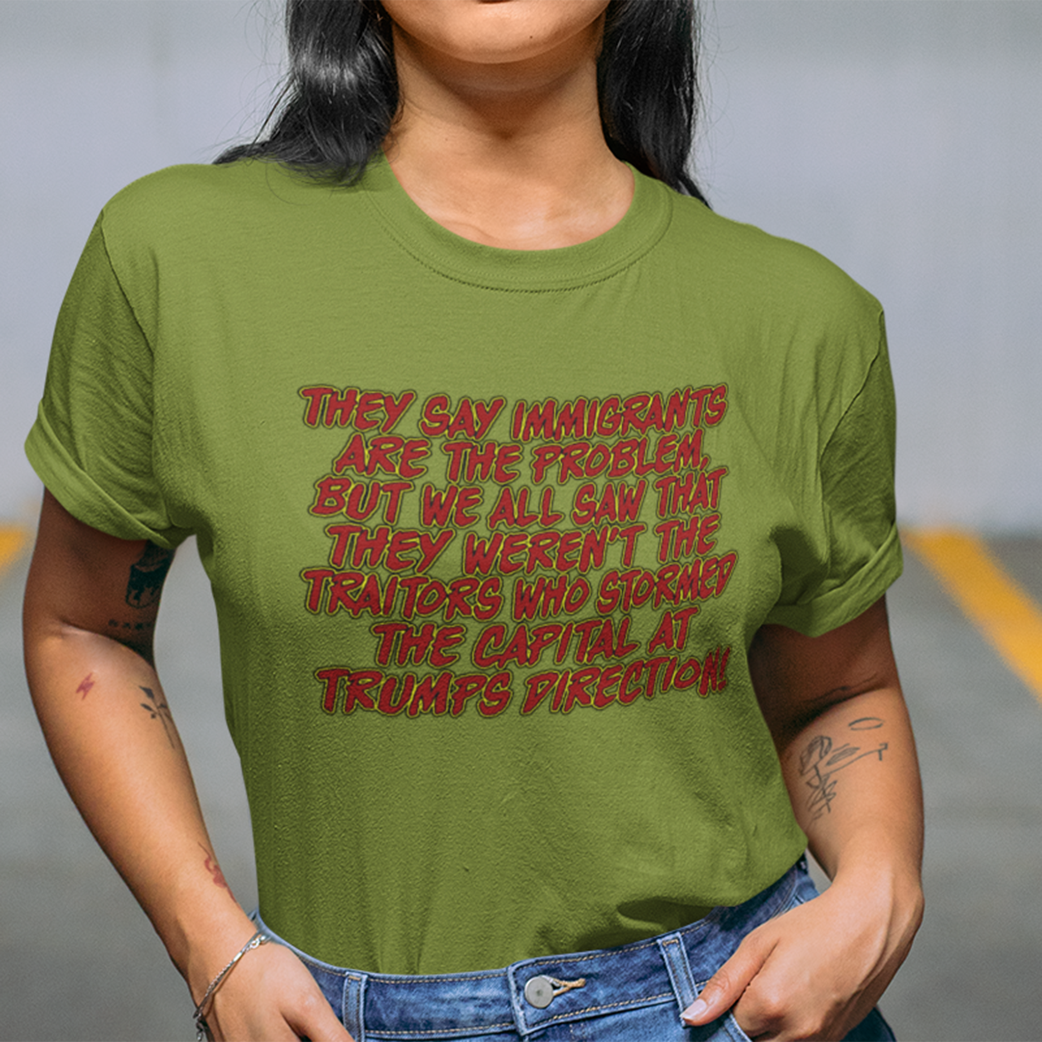 TRUMPS DIRECTION T-SHIRT/HEATHER GREEN