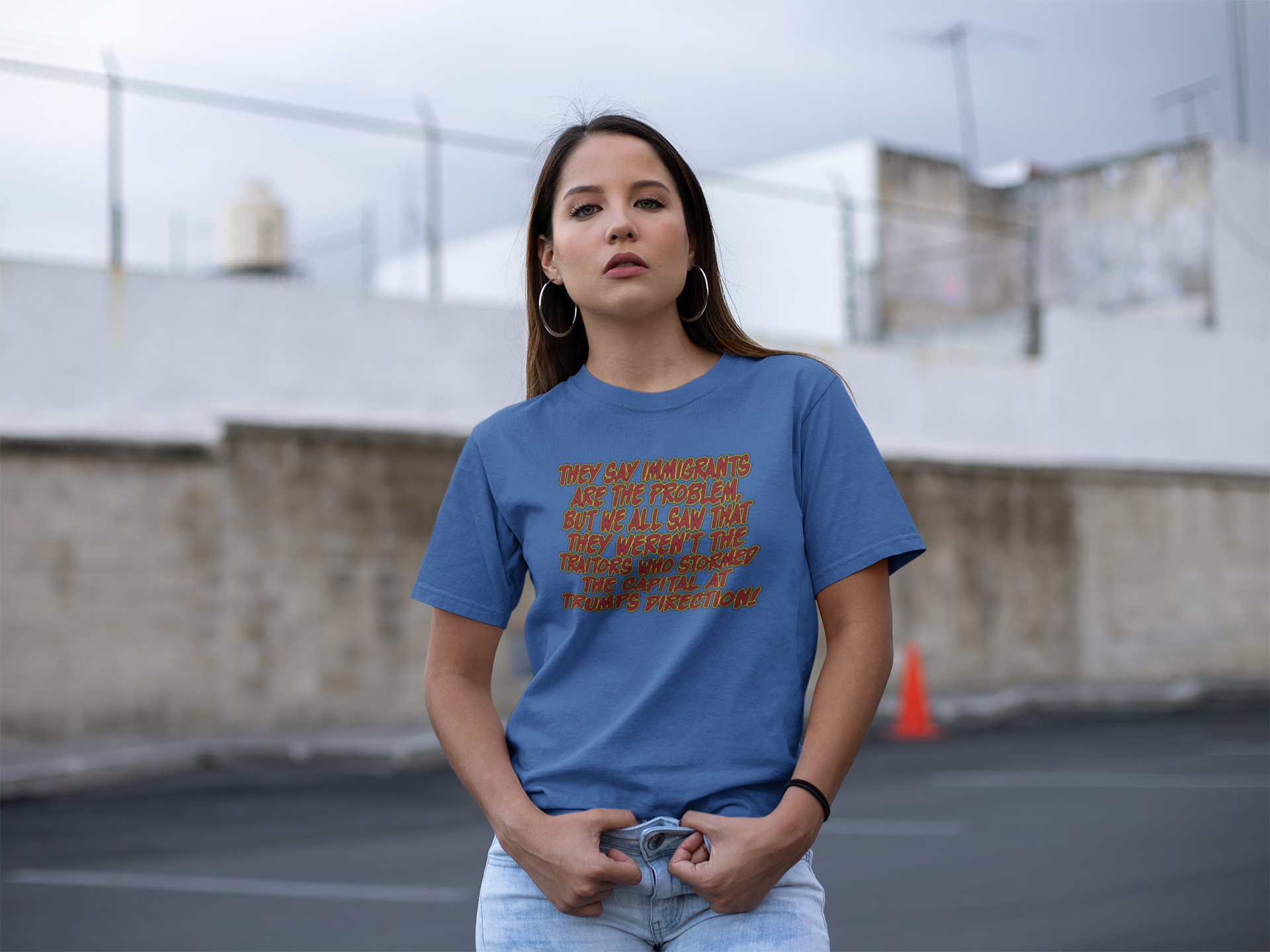 TRUMPS DIRECTION T-SHIRT/HEATHER TRUE ROYAL