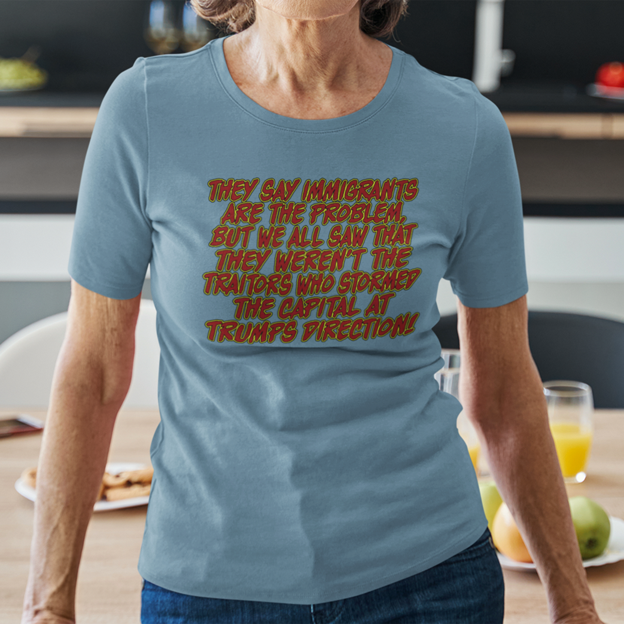 TRUMPS DIRECTION T-SHIRT/STEEL BLUE