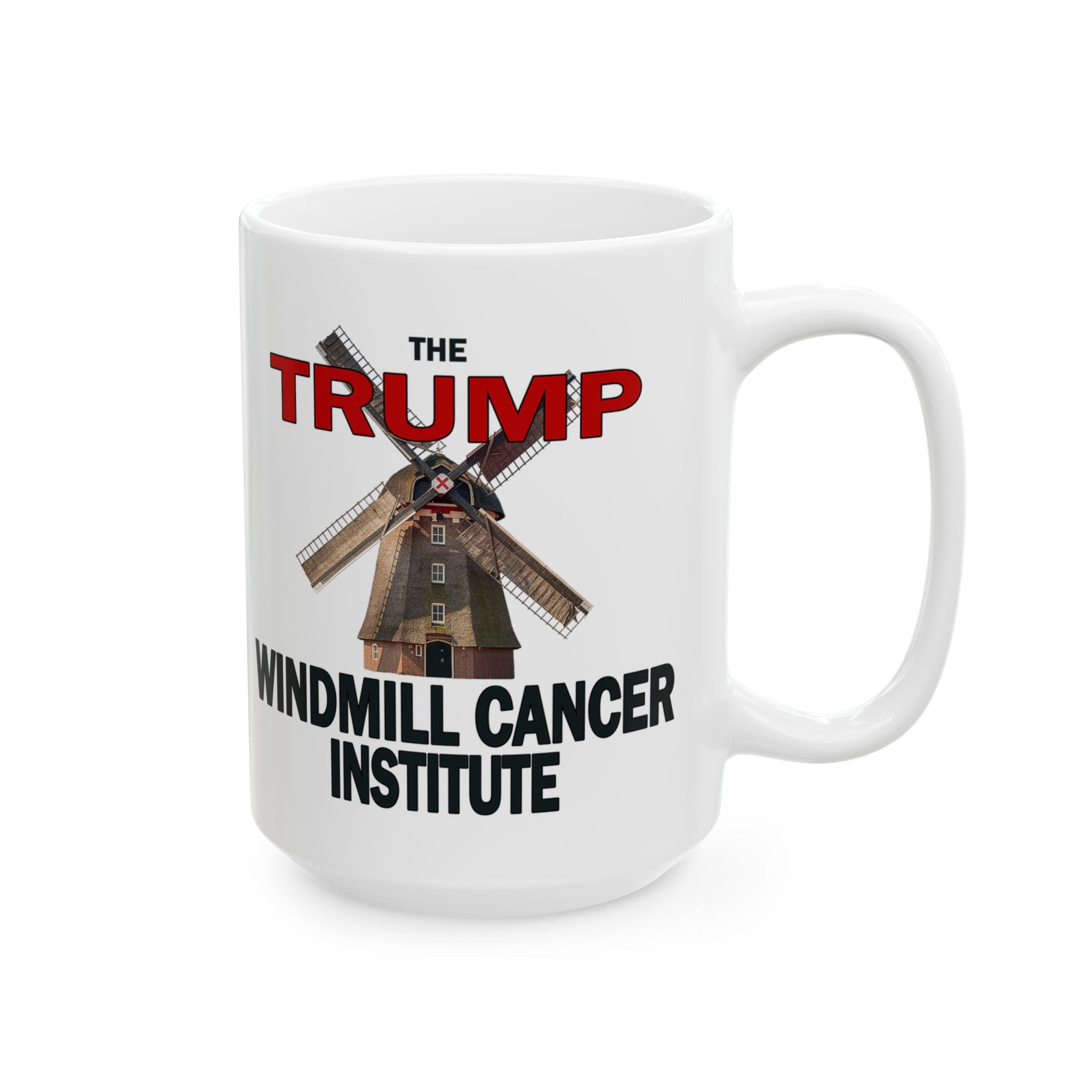TRUMP WINDMILL CANCER INSTITUTE CERAMIC MUG/WHITE