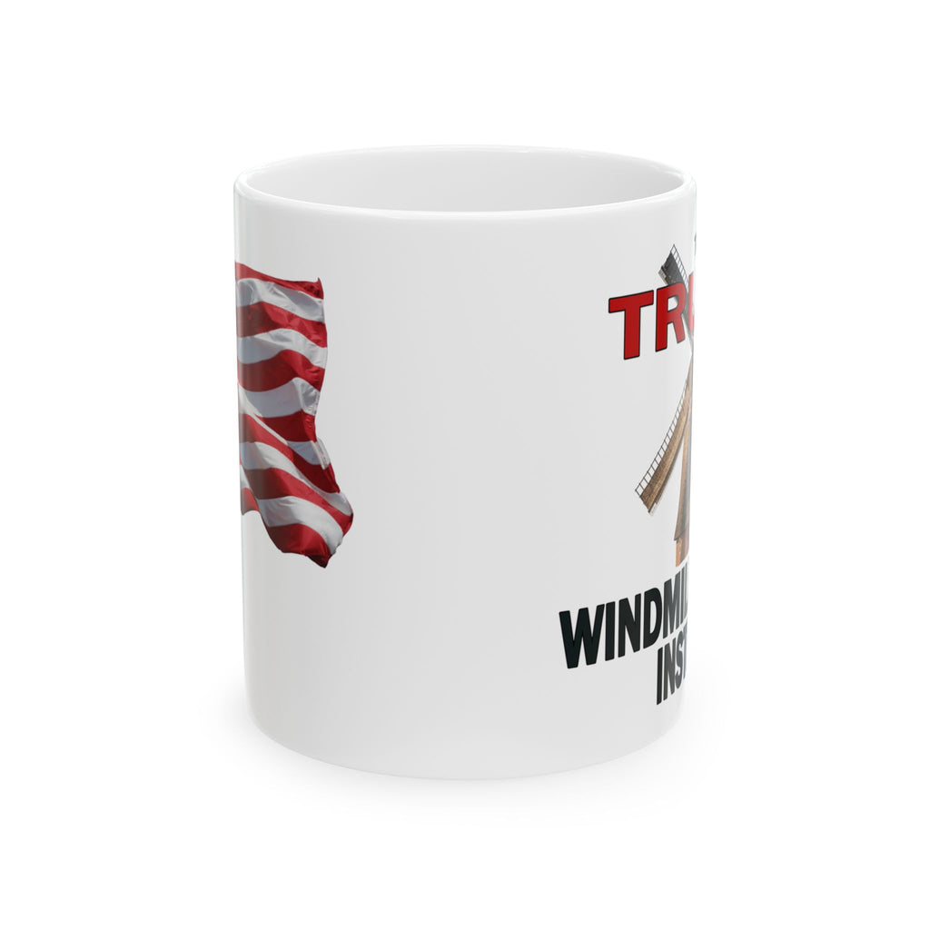 TRUMP WINDMILL CANCER INSTITUTE CERAMIC MUG/WHITE