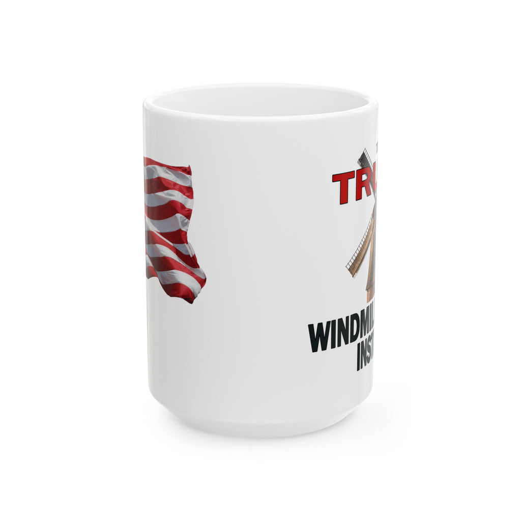 TRUMP WINDMILL CANCER INSTITUTE CERAMIC MUG/WHITE