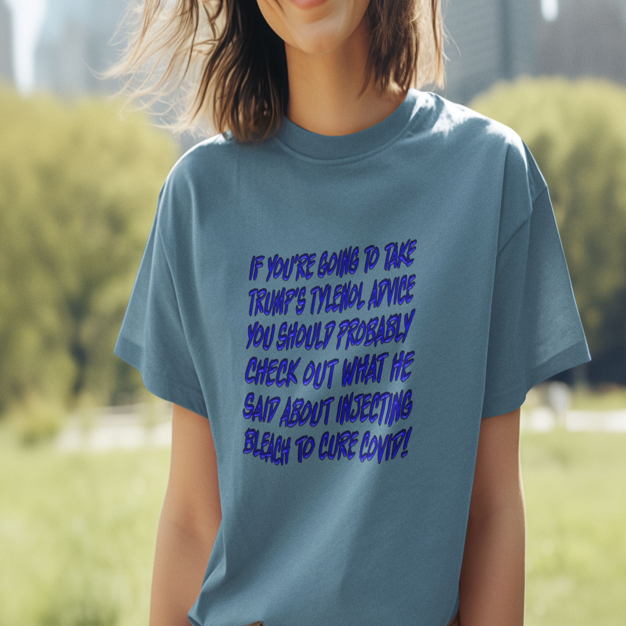TYLENOL ADVICE T-SHIRT/STEEL BLUE
