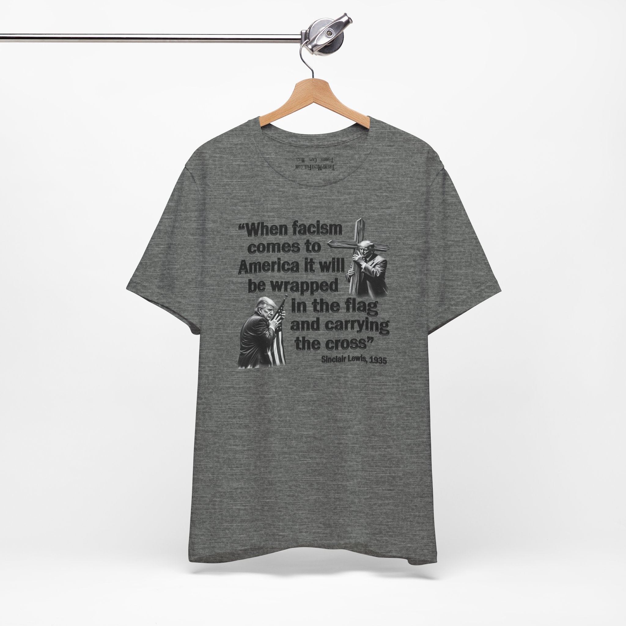 WHEN FASCISM COMES T-SHIRT/DEEP HEATHER