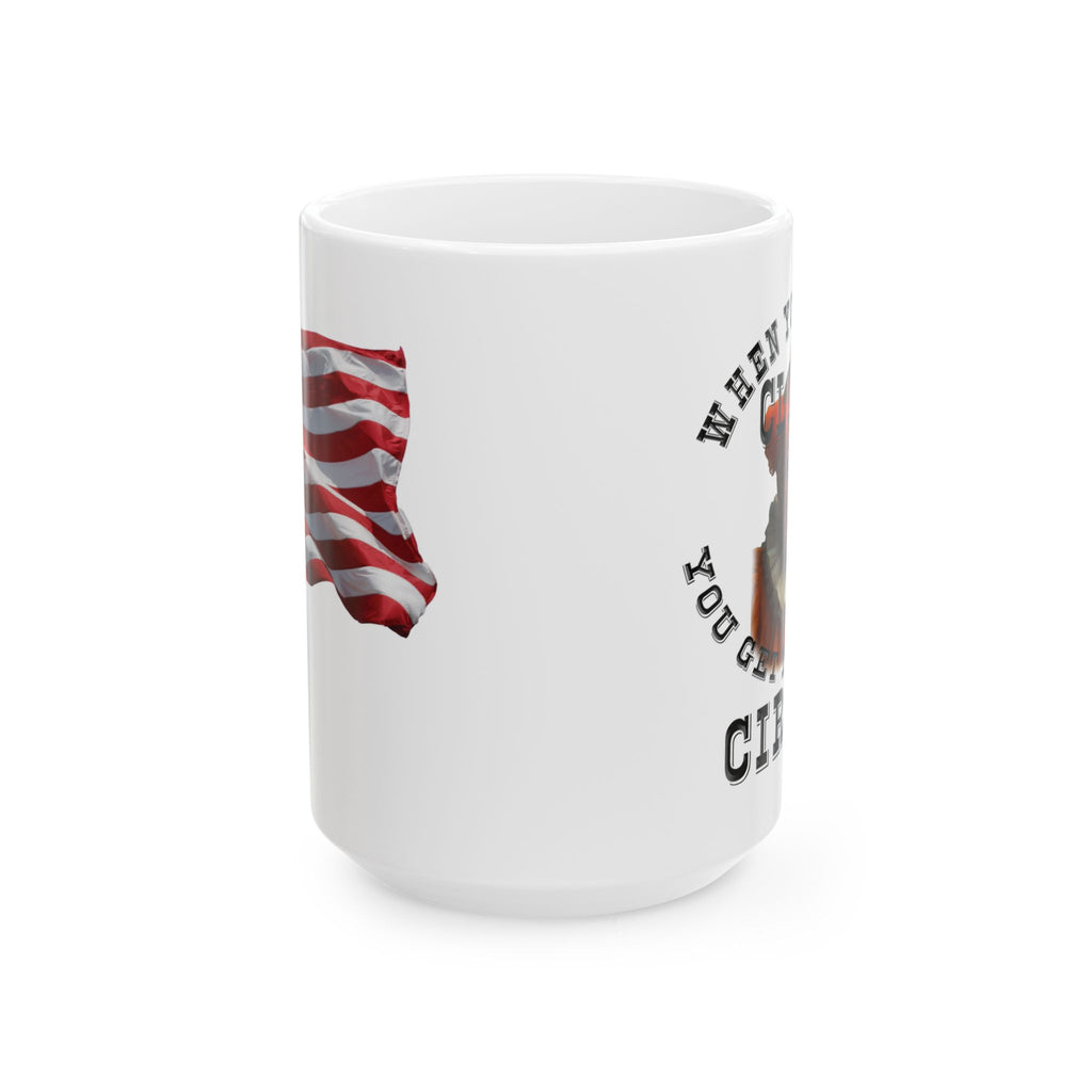 WHEN YOU ELECT A CLOWN  CERAMIC MUG/WHITE