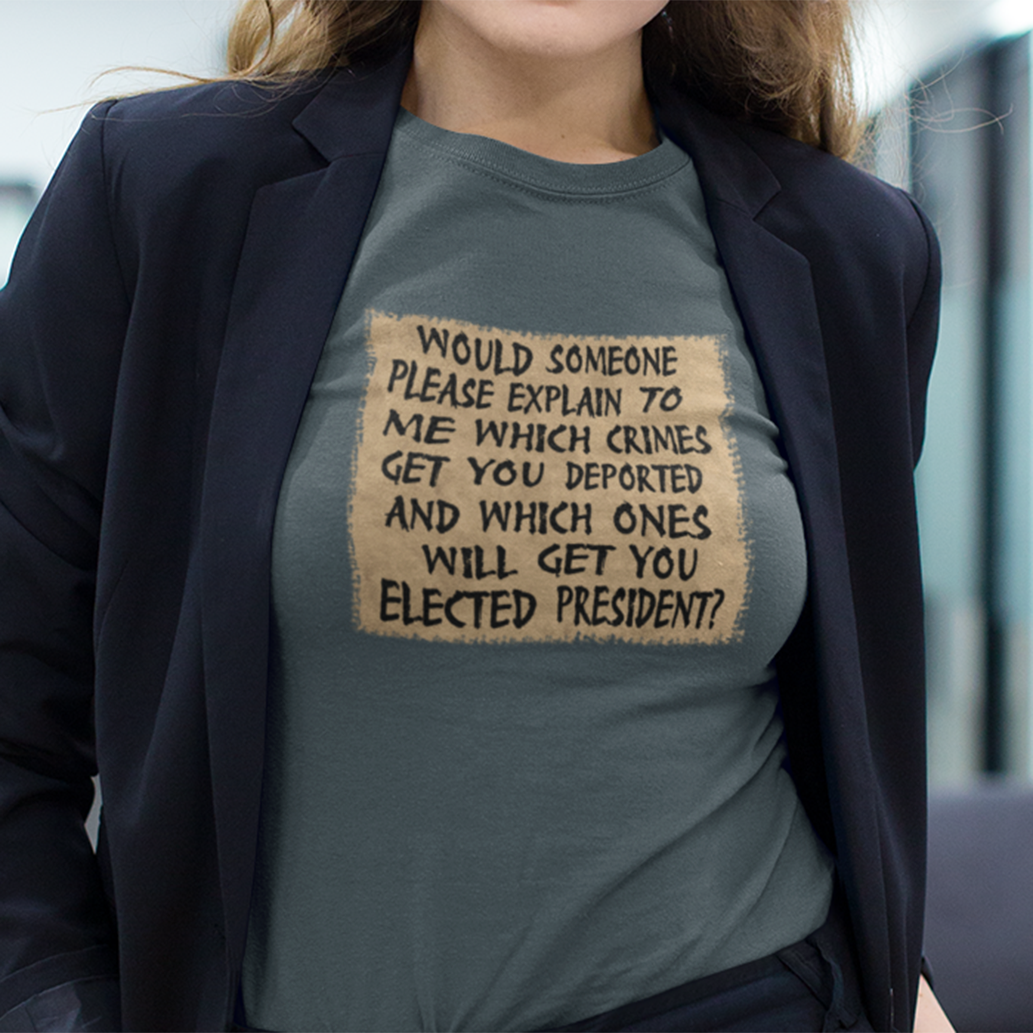 WHICH CRIMES T-SHIRT/DARK GREY