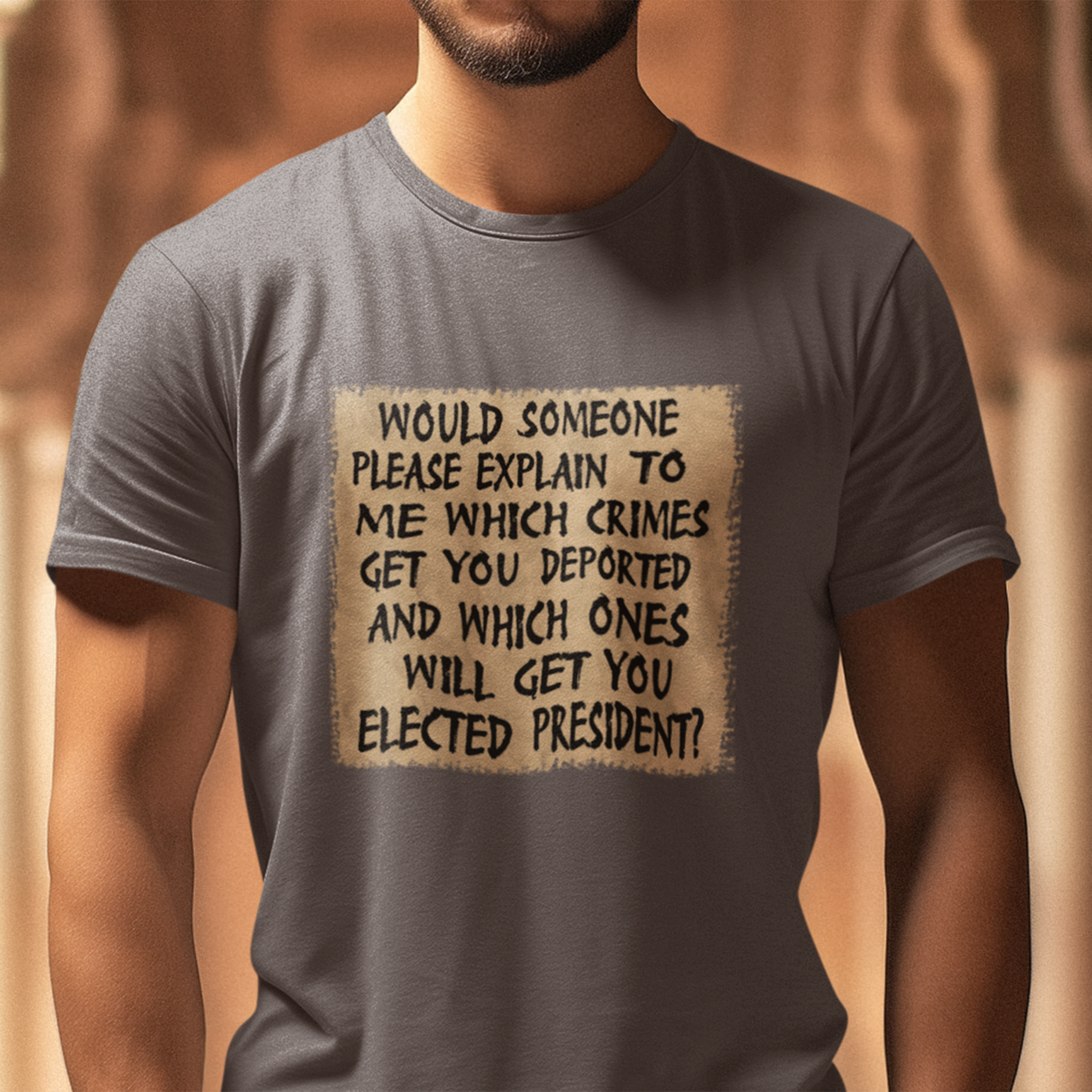 WHICH CRIMES T-SHIRT/BROWN