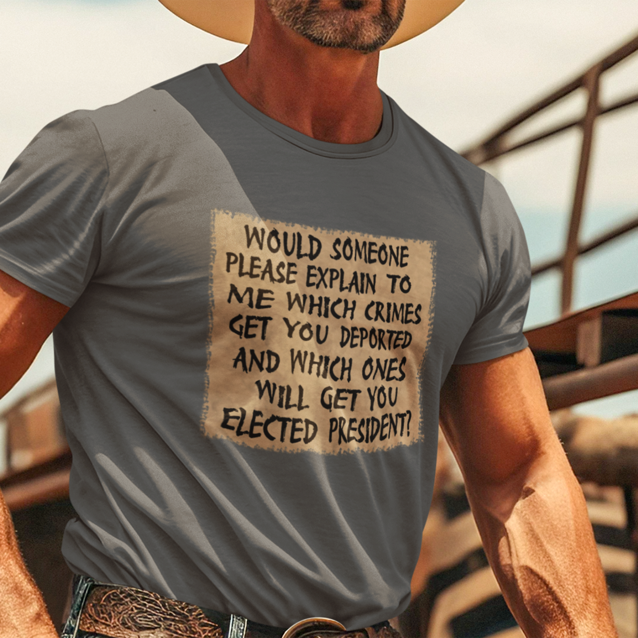 WHICH CRIMES T-SHIRT/DARK GREY HEATHER