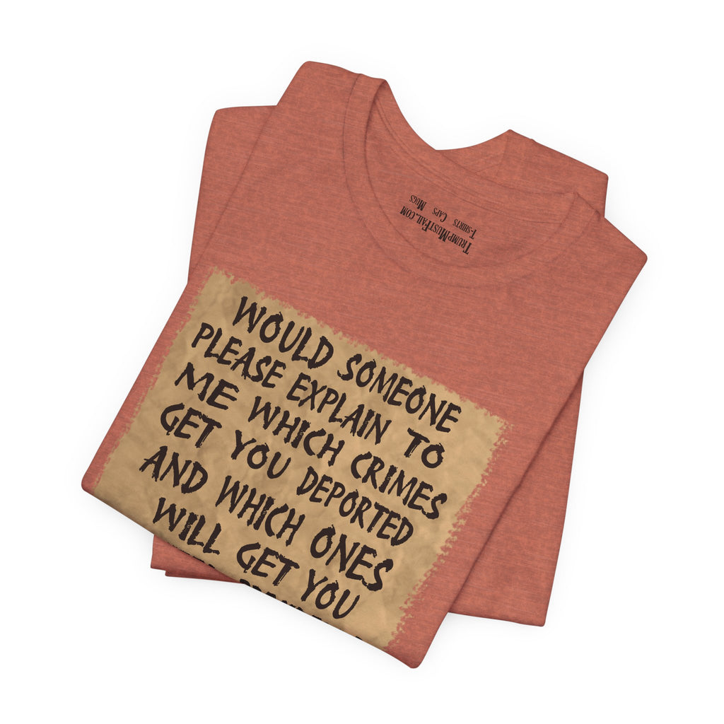 WHICH CRIMES T-SHIRT/HEATHER CLAY