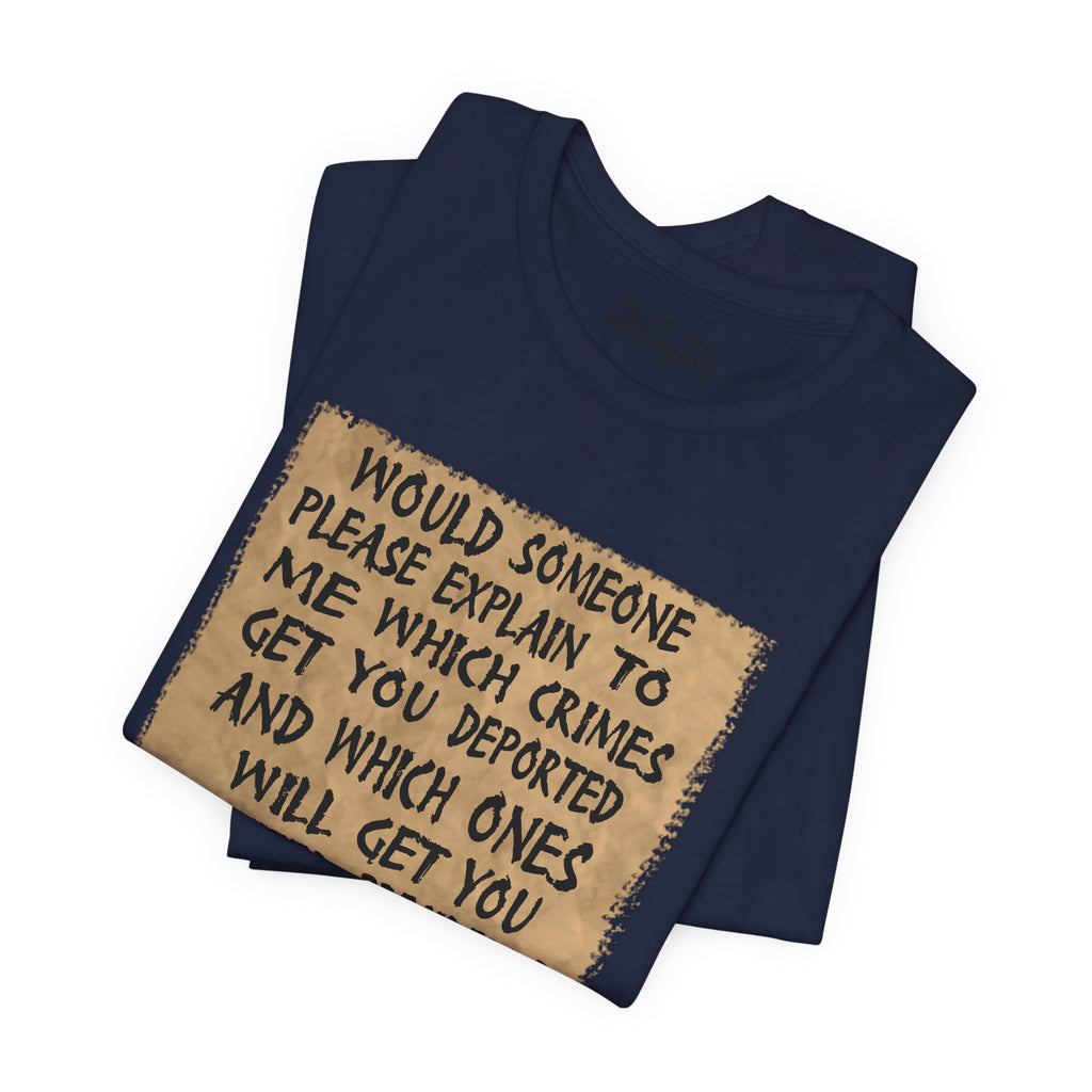 WHICH CRIMES T-SHIRT/NAVY