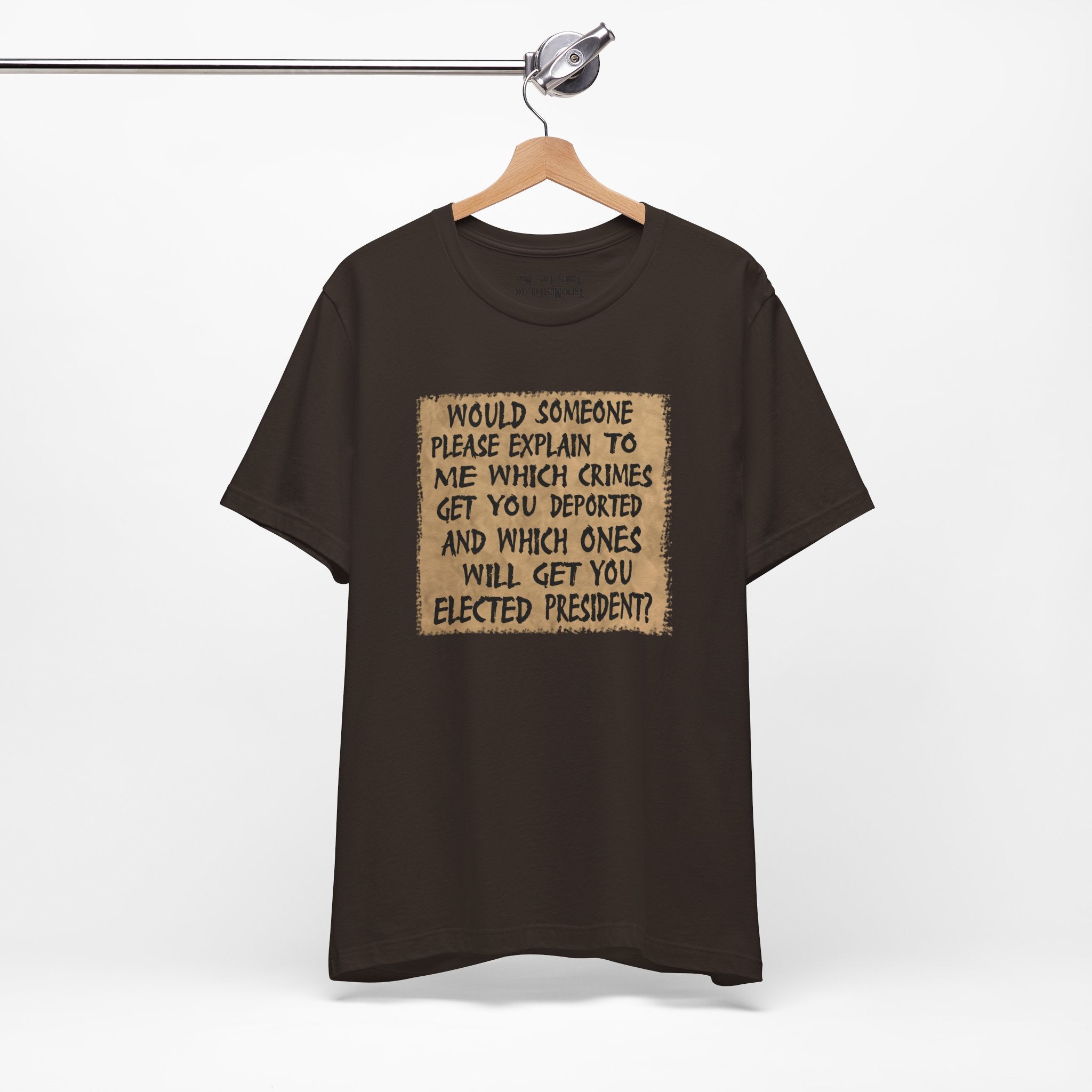 WHICH CRIMES T-SHIRT/BROWN