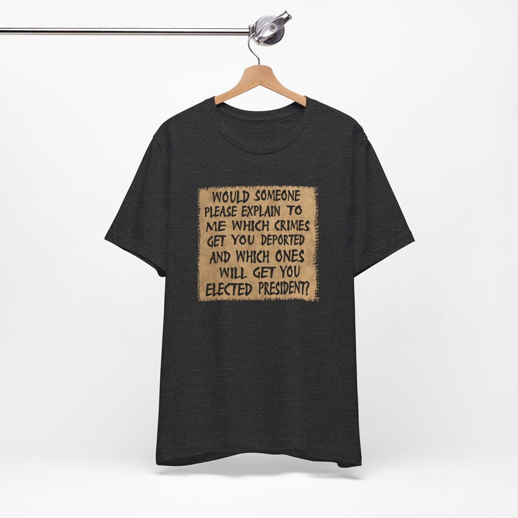 WHICH CRIMES T-SHIRT/DARK GREY HEATHER