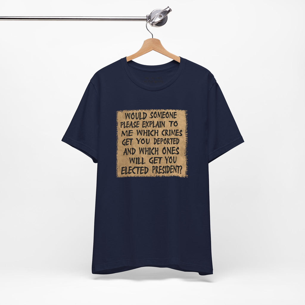 WHICH CRIMES T-SHIRT/NAVY