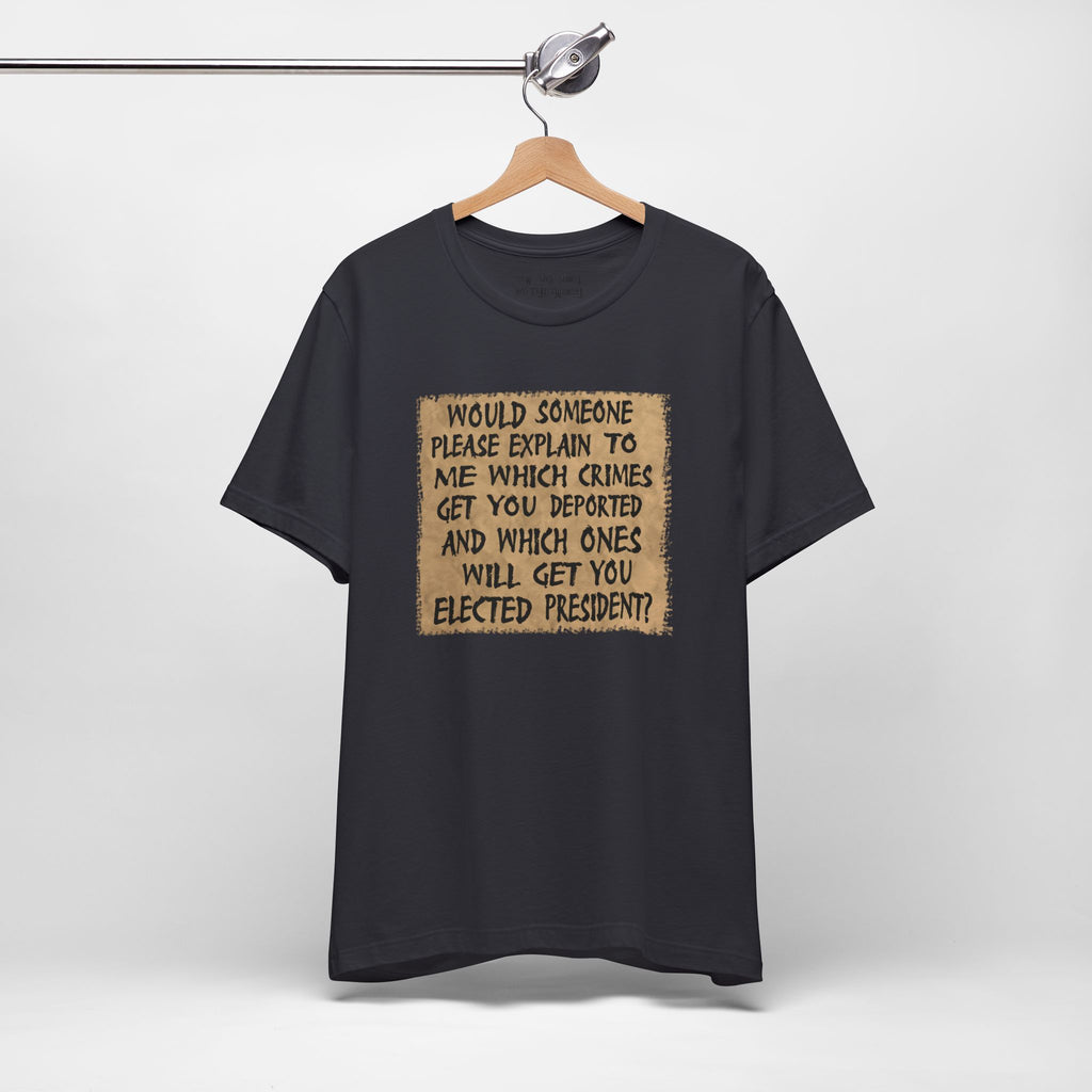 WHICH CRIMES T-SHIRT/DARK GREY