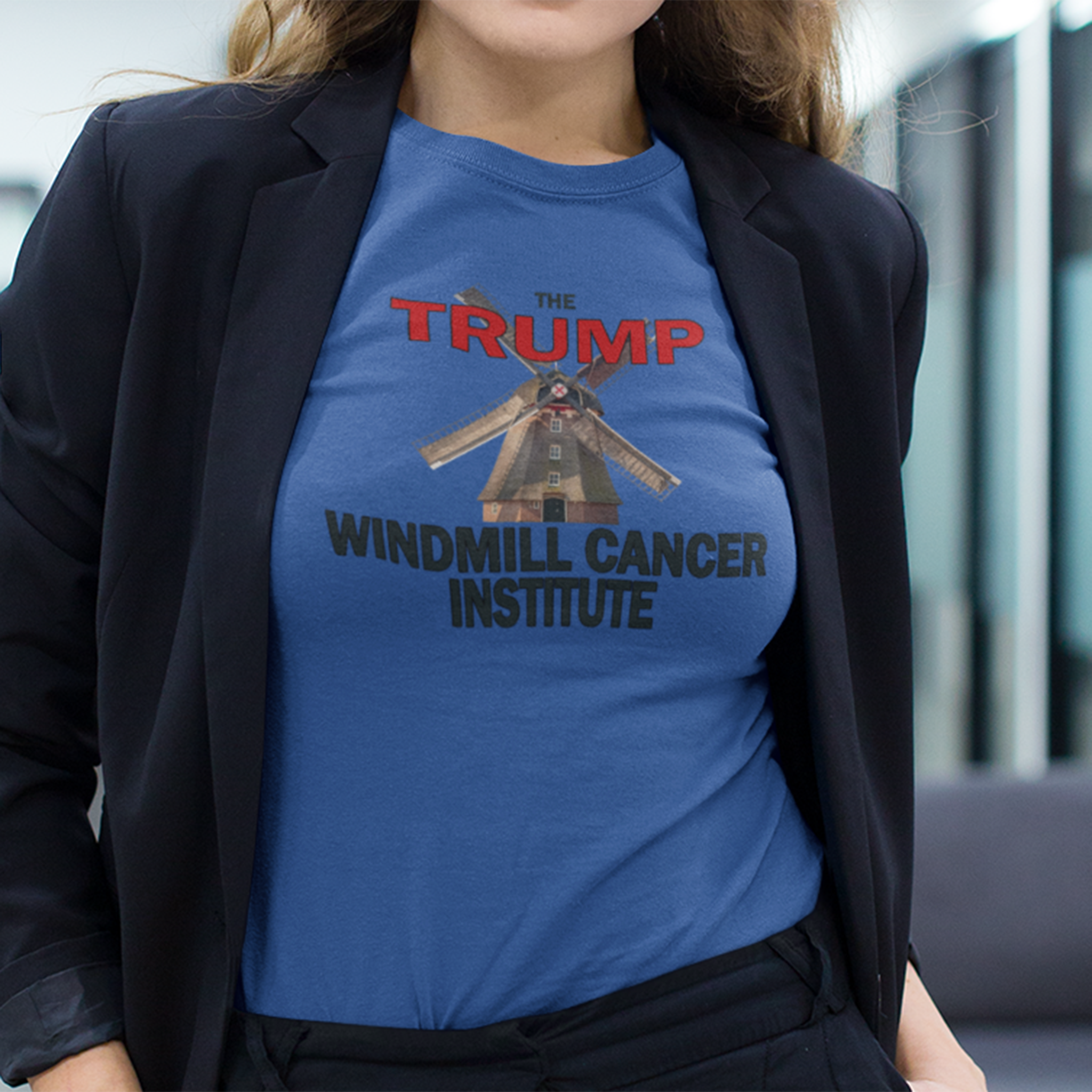 WINDMILL CANCER INSTITUTE T-SHIRT/HEATHER TRUE ROYAL