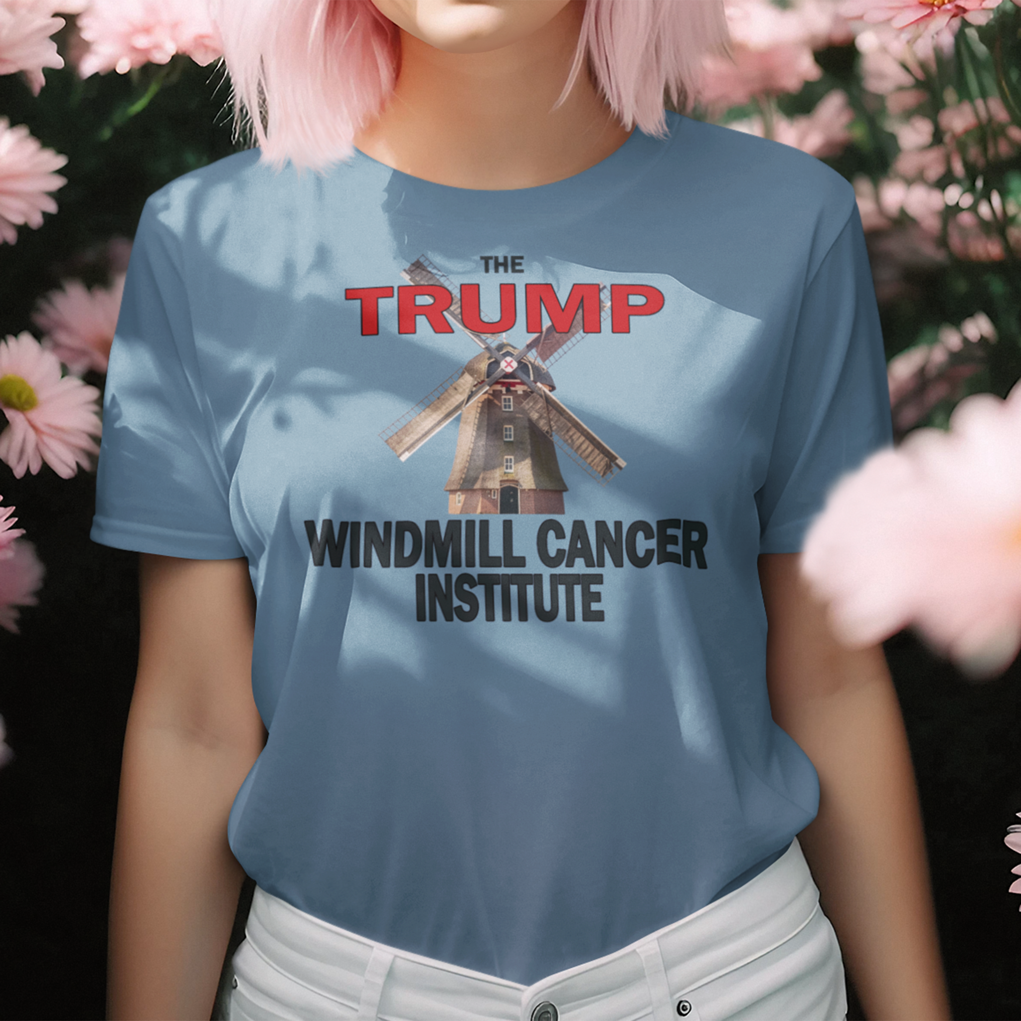 WINDMILL CANCER INSTITUTE T-SHIRT/STEEL BLUE