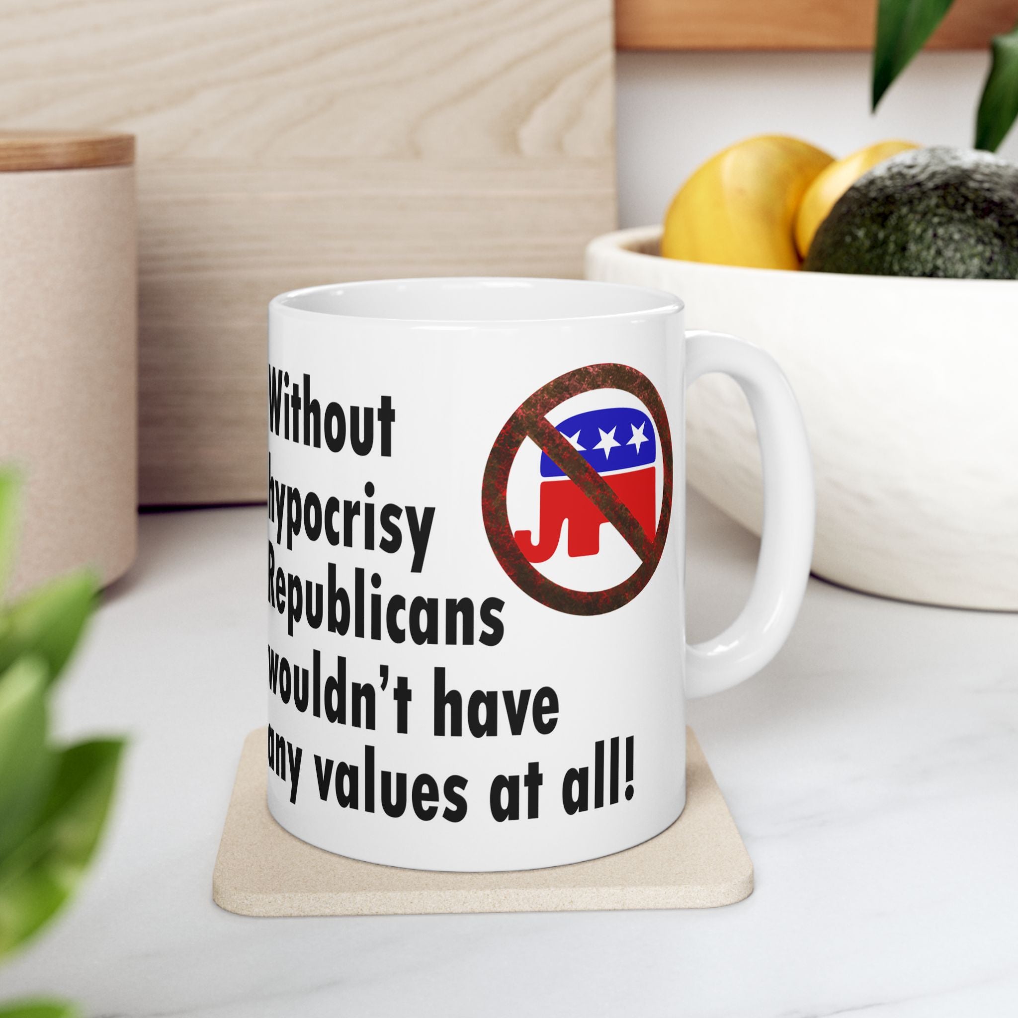 WITHOUT HYPOCRISY 11 OZ CERAMIC MUG/WHITE