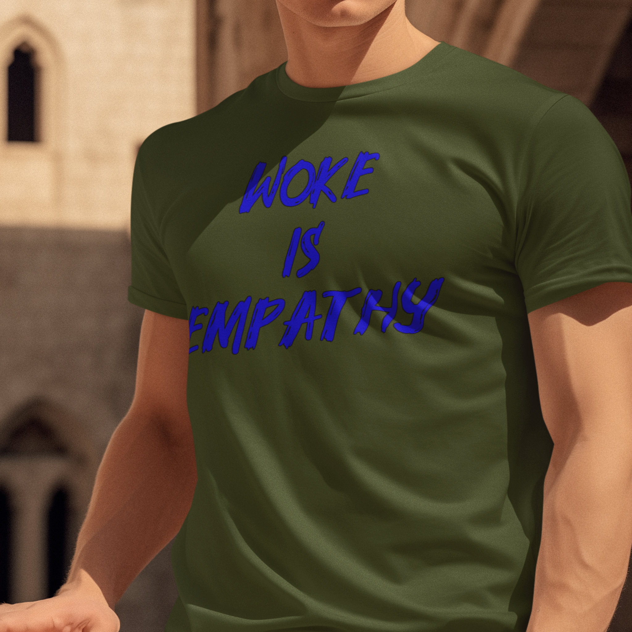 WOKE IS EMPATHY T-SHIRT/OLIVE