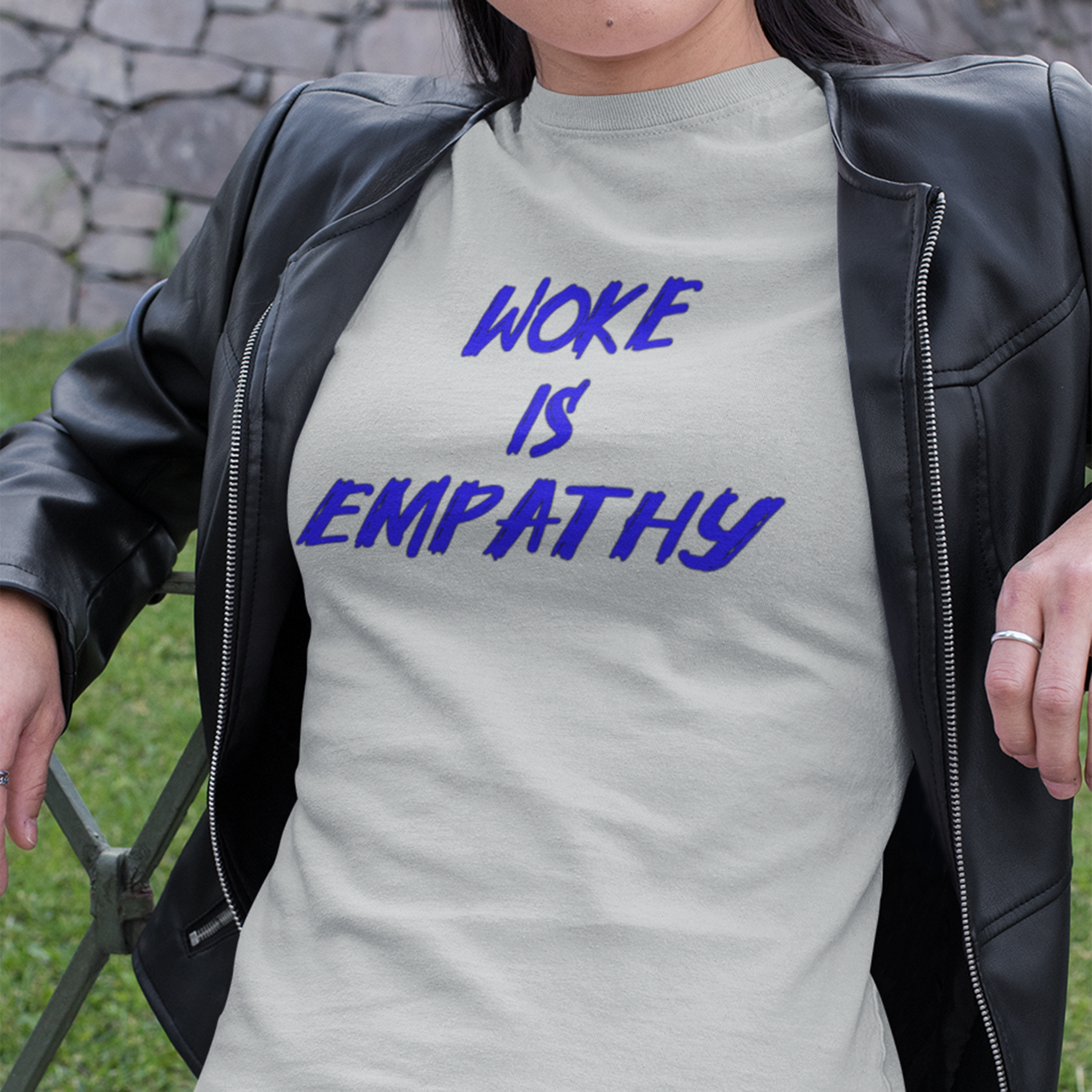 WOKE IS EMPATHY T-SHIRT/SILVER