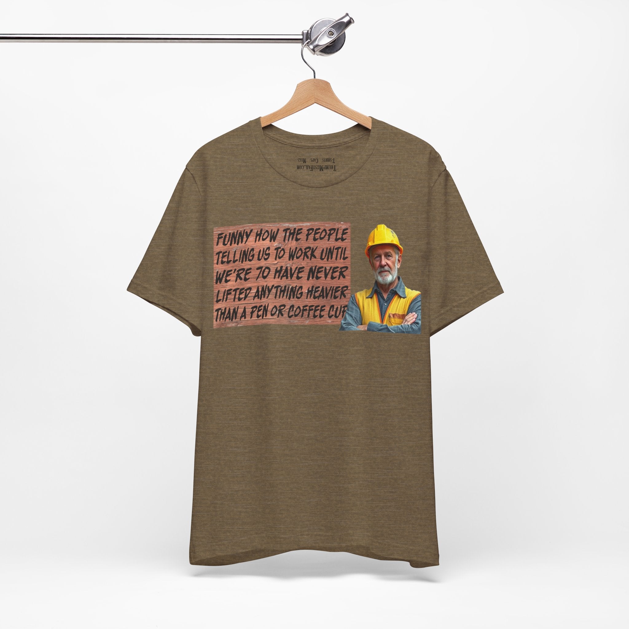 WORK UNTIL T-SHIRT/HEATHER OLIVE