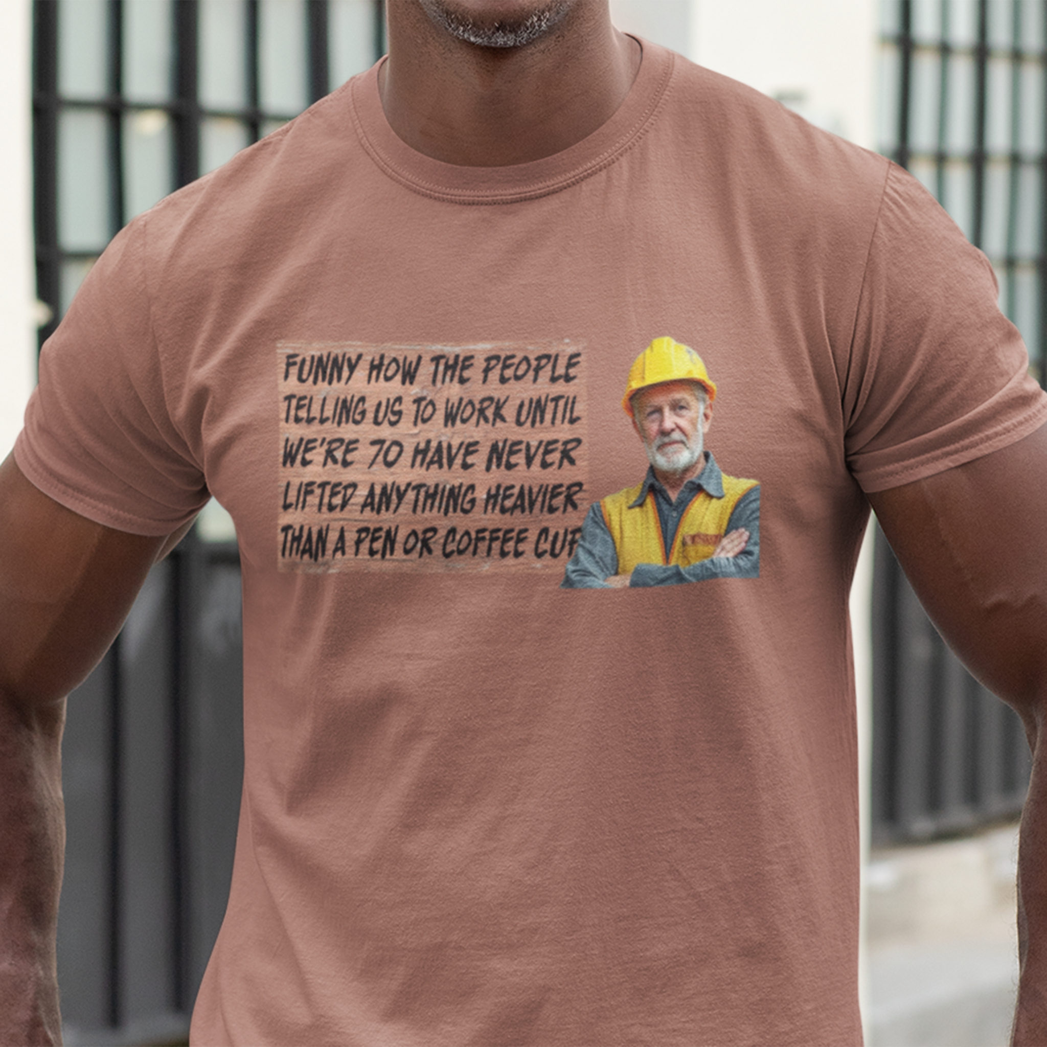 WORK UNTIL T-SHIRT/HEATHER CLAY