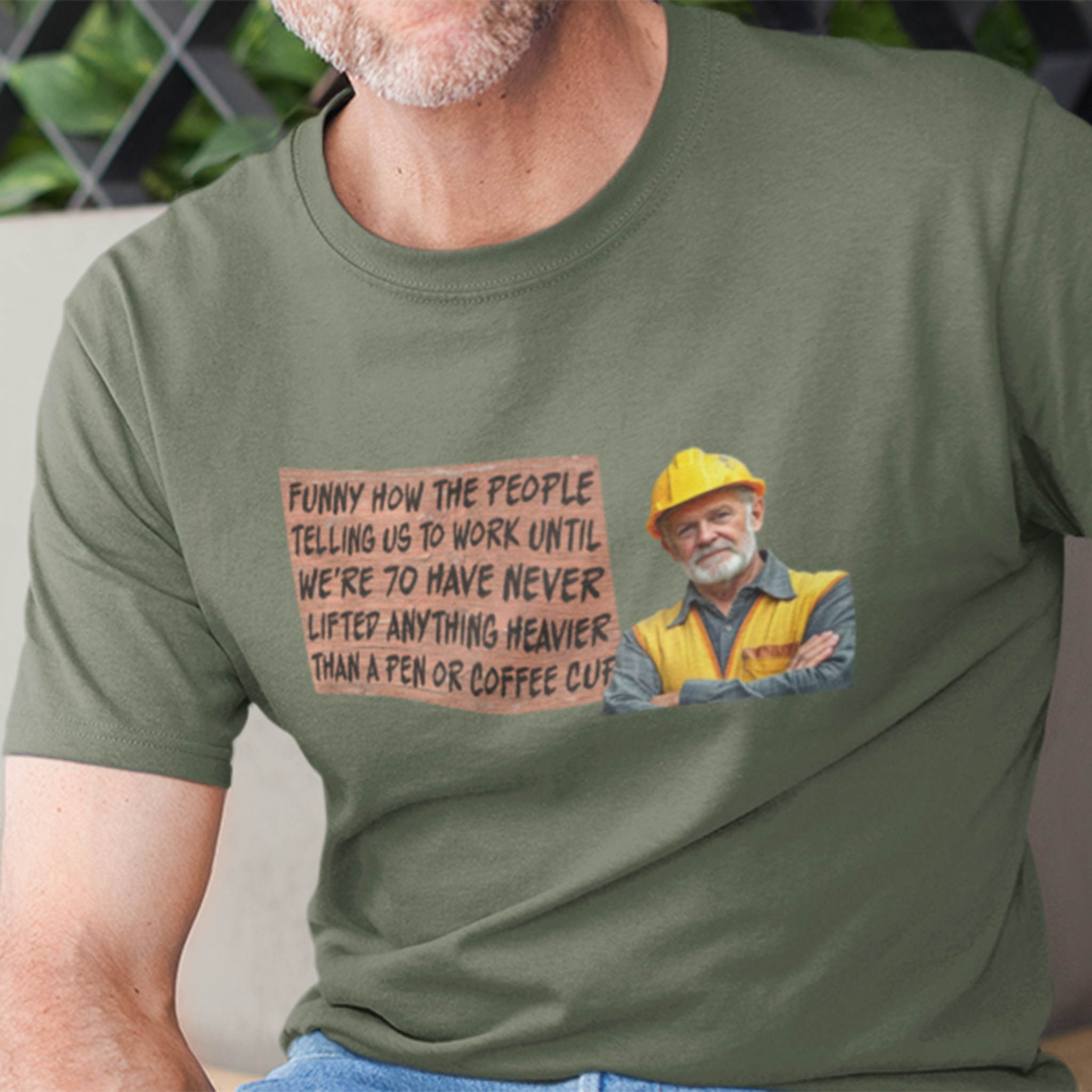 WORK UNTIL T-SHIRT/MILITARY GREEN