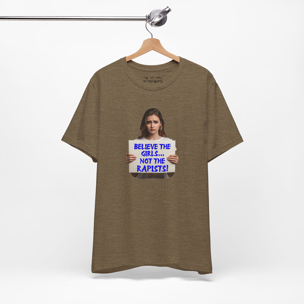 BELIEVE THE GIRLS T-SHIRT/HEATHER OLIVE