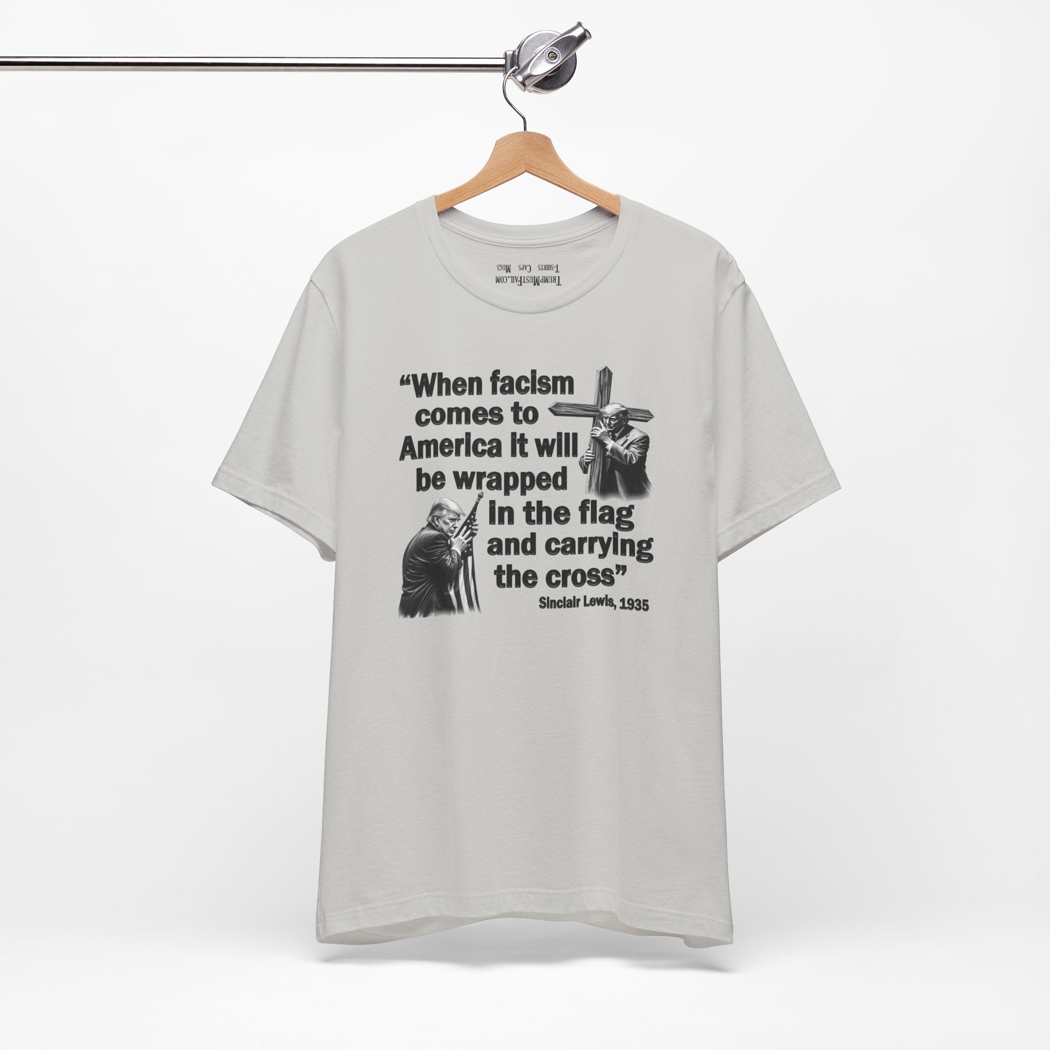 WHEN FASCISM COMES T-SHIRT/SILVER