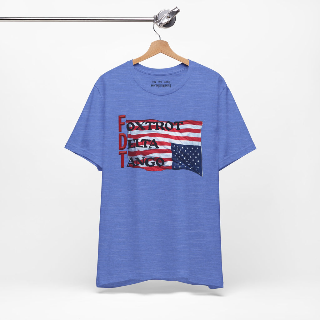 FOXTROT DELTA TANGO 2 T-SHIRT/HEATHER COLUMBIA BLUE