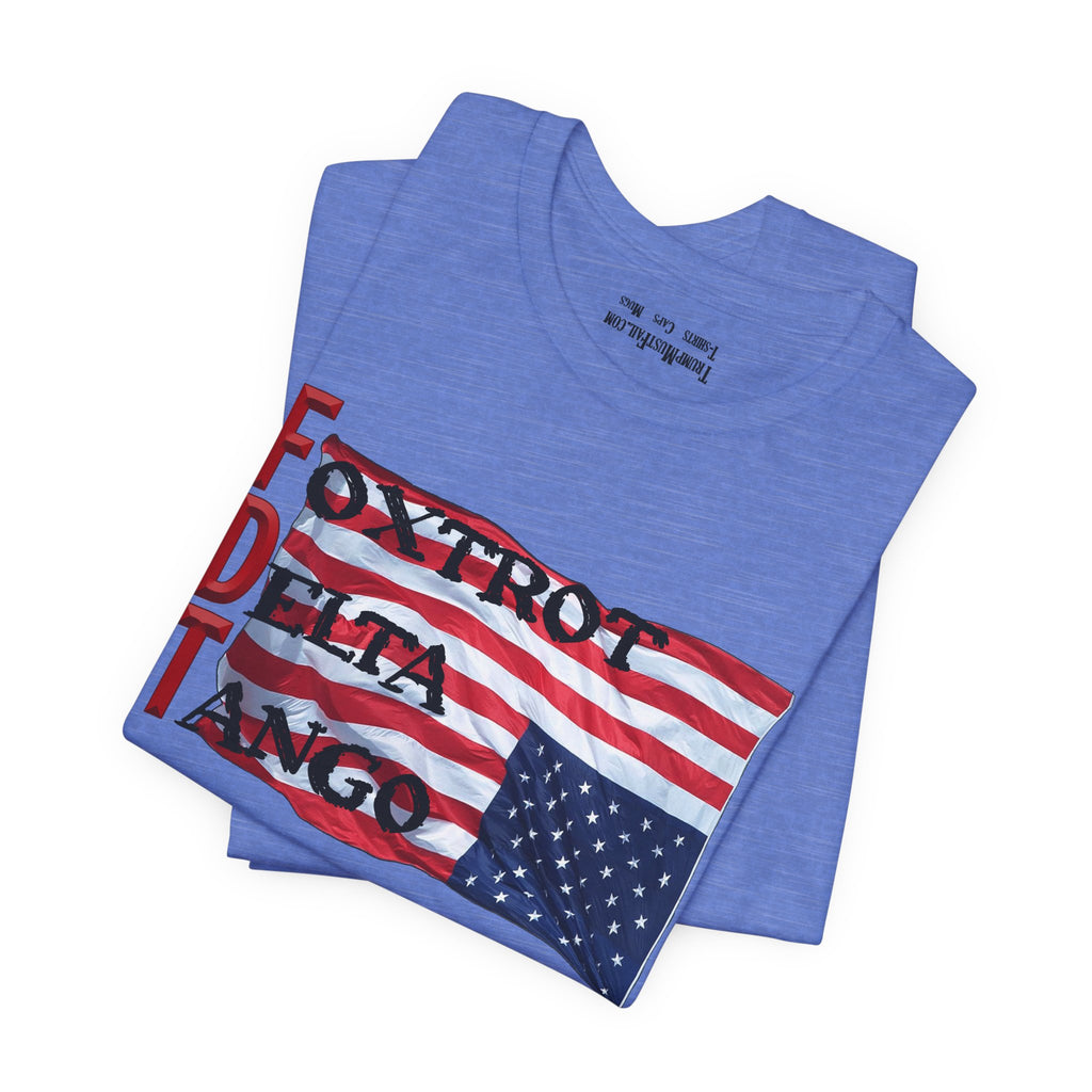 FOXTROT DELTA TANGO 2 T-SHIRT/HEATHER COLUMBIA BLUE