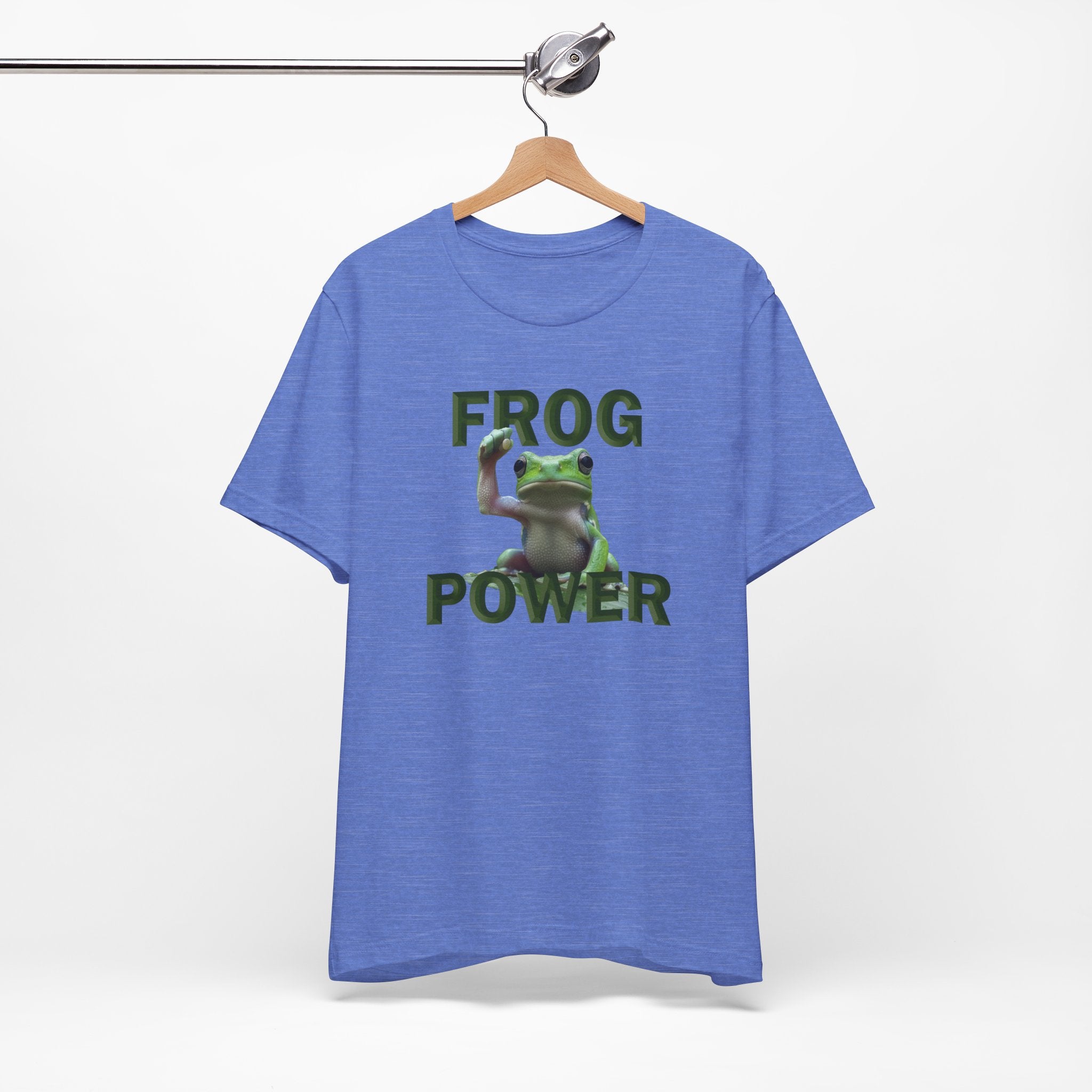 FROG POWER T-SHIRT/HEATHER COLUMBIA BLUE
