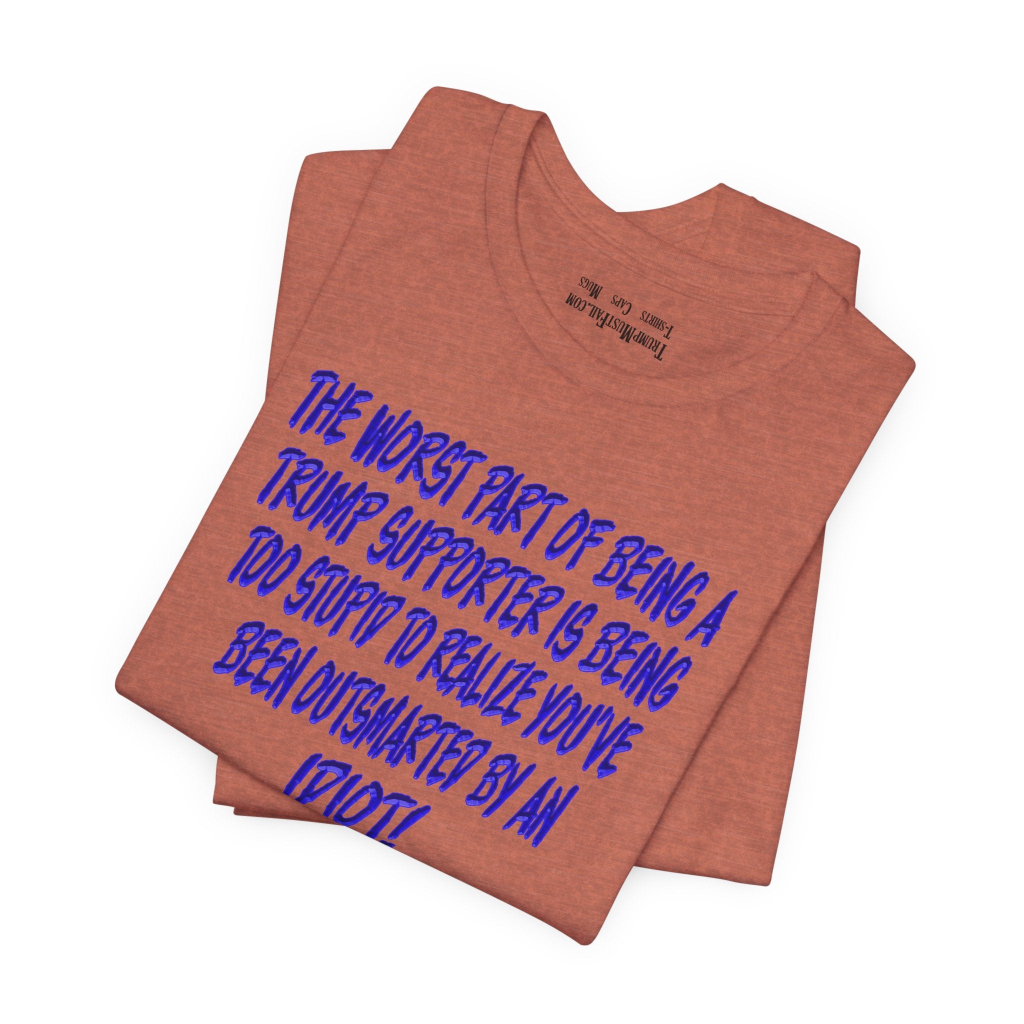 IDIOT BLUE T-SHIRT/HEATHER CLAY