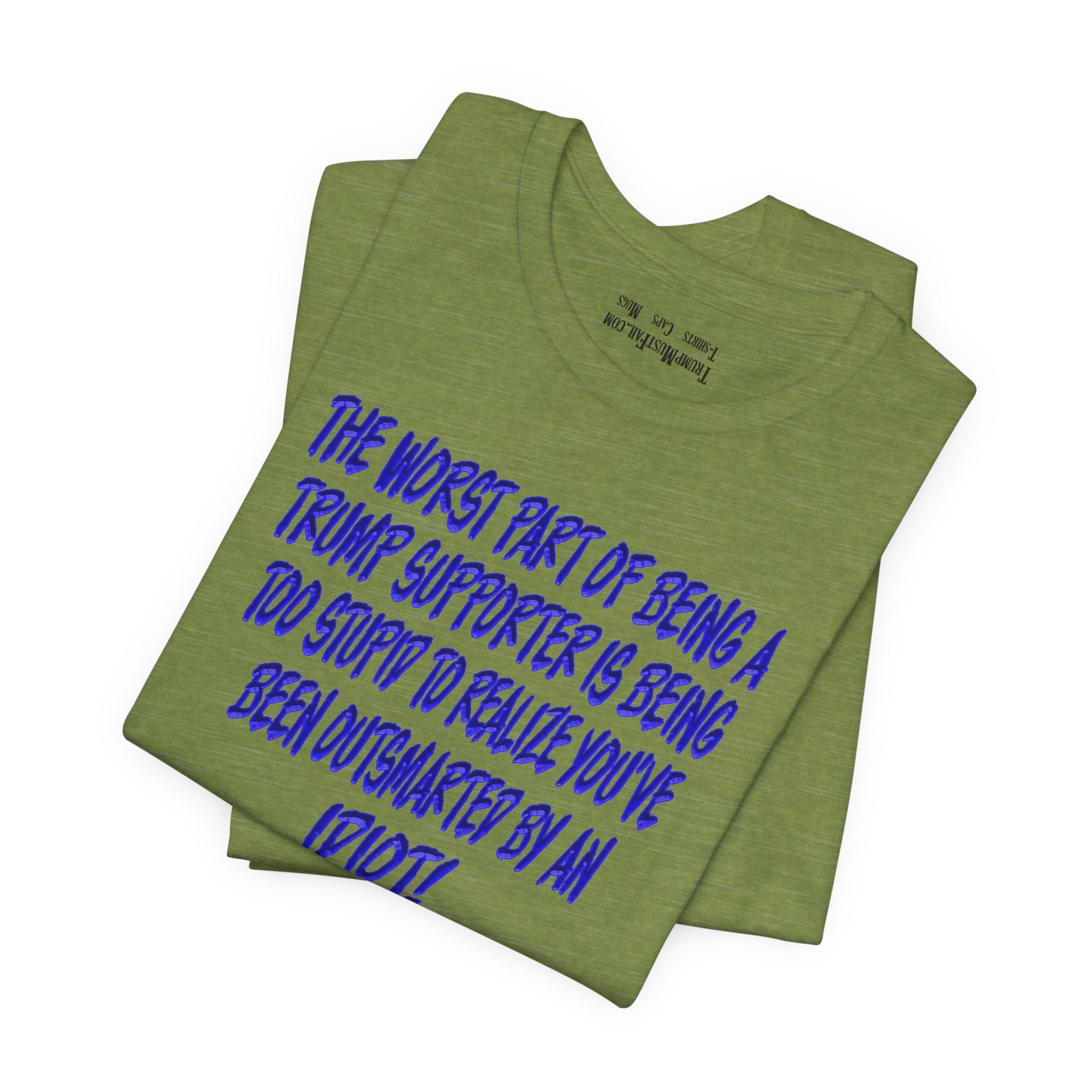 IDIOT BLUE T-SHIRT/HEATHER GREEN