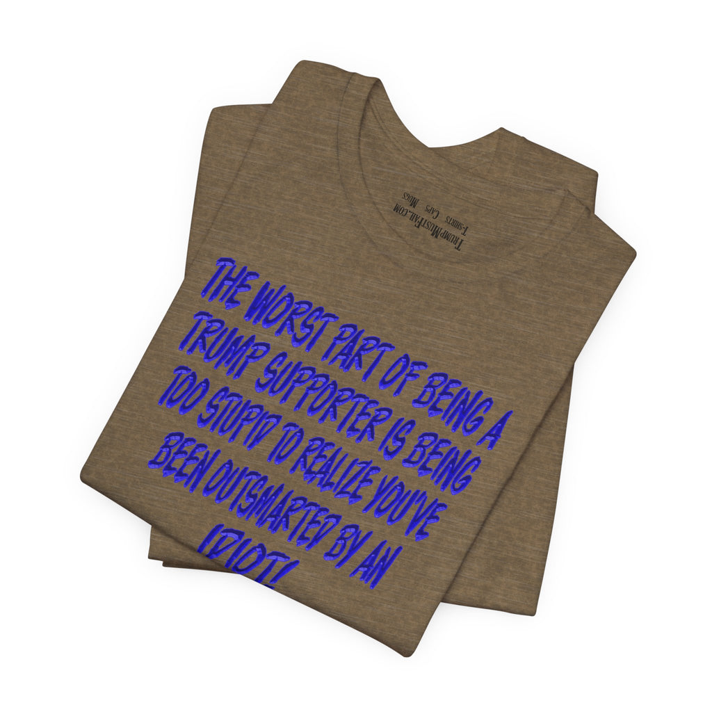 IDIOT BLUE T-SHIRT/HEATHER OLIVE