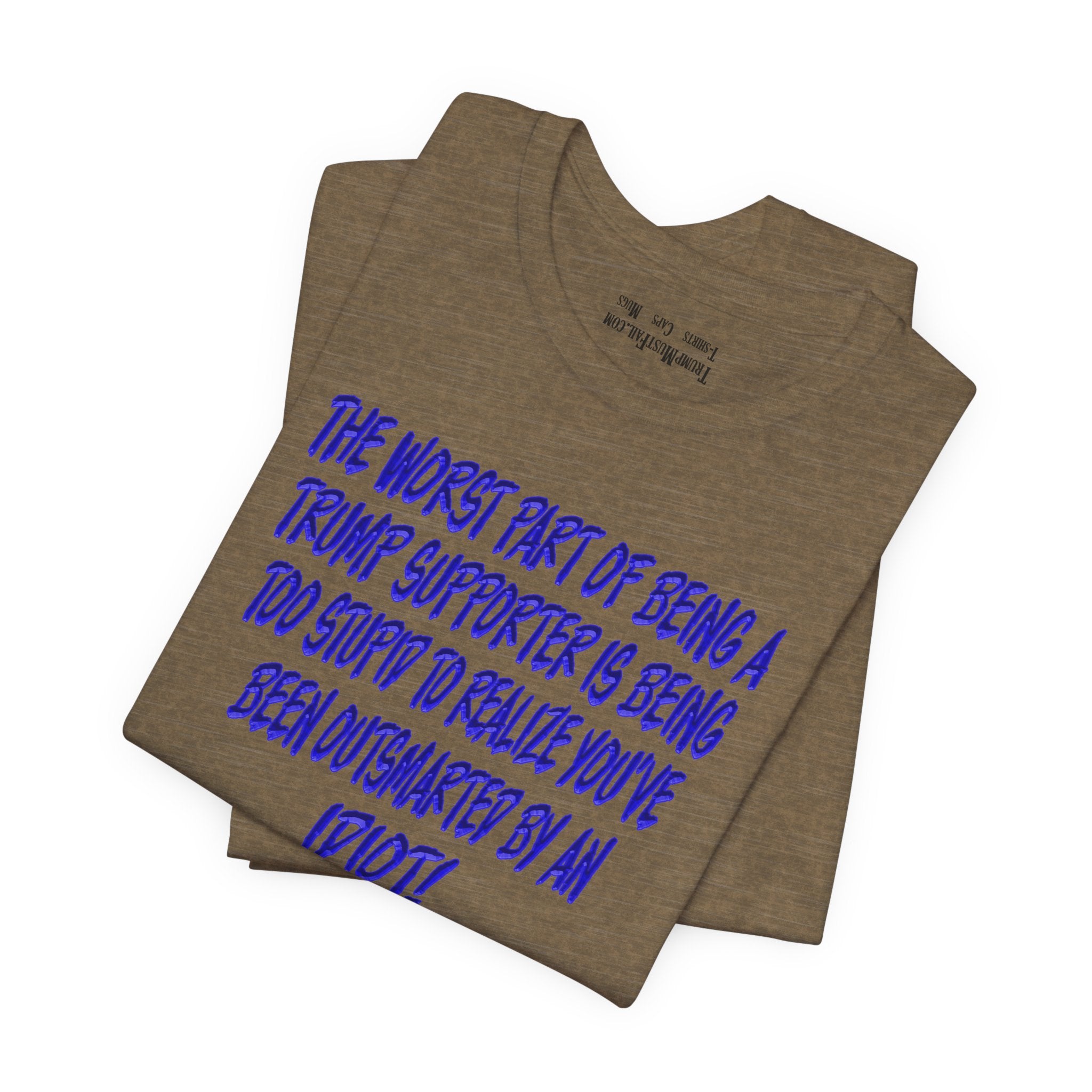 IDIOT BLUE T-SHIRT/HEATHER OLIVE