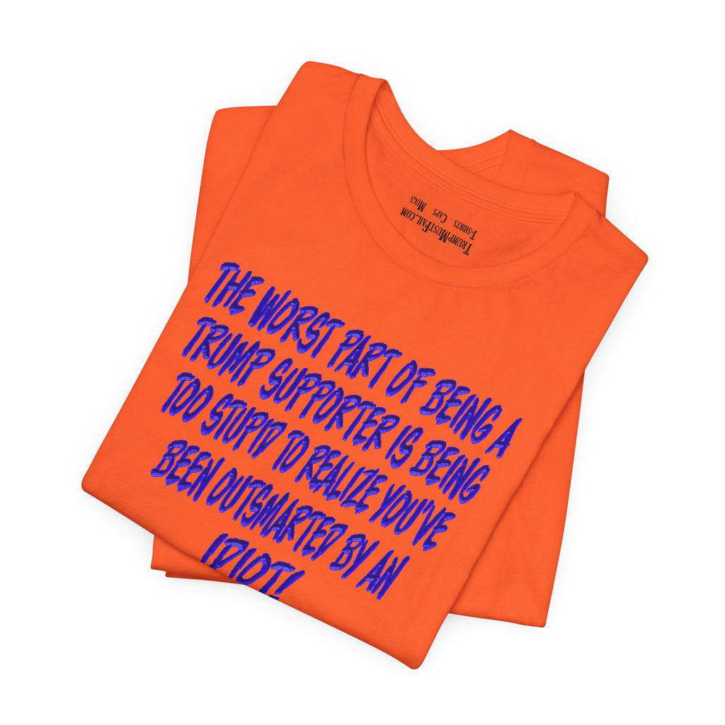 IDIOT BLUE T-SHIRT/ORANGE