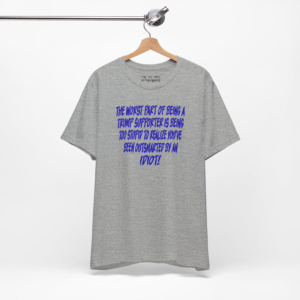 IDIOT BLUE T-SHIRT/ATHLETIC HEATHER