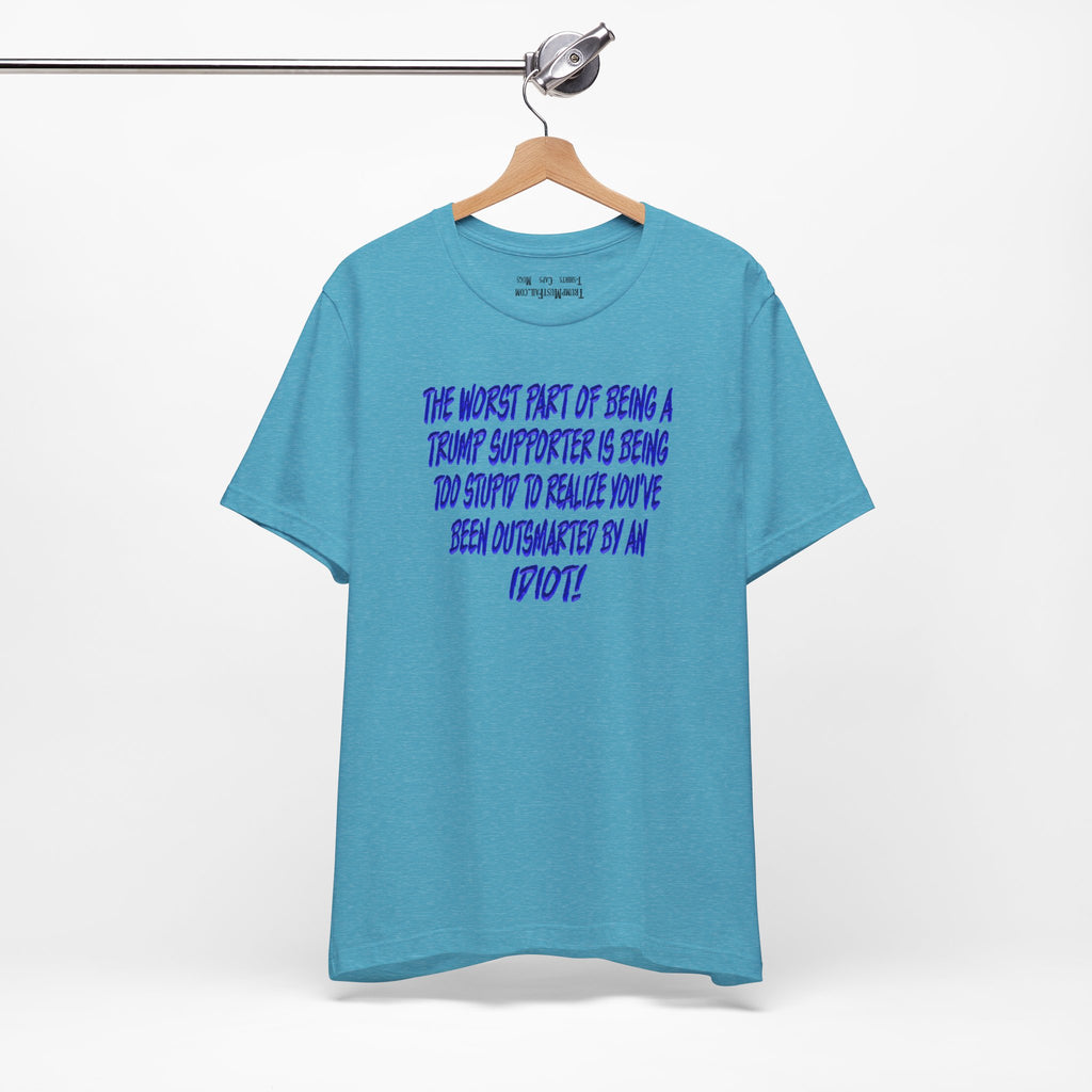 IDIOT BLUE T-SHIRT/HEATHER AQUA