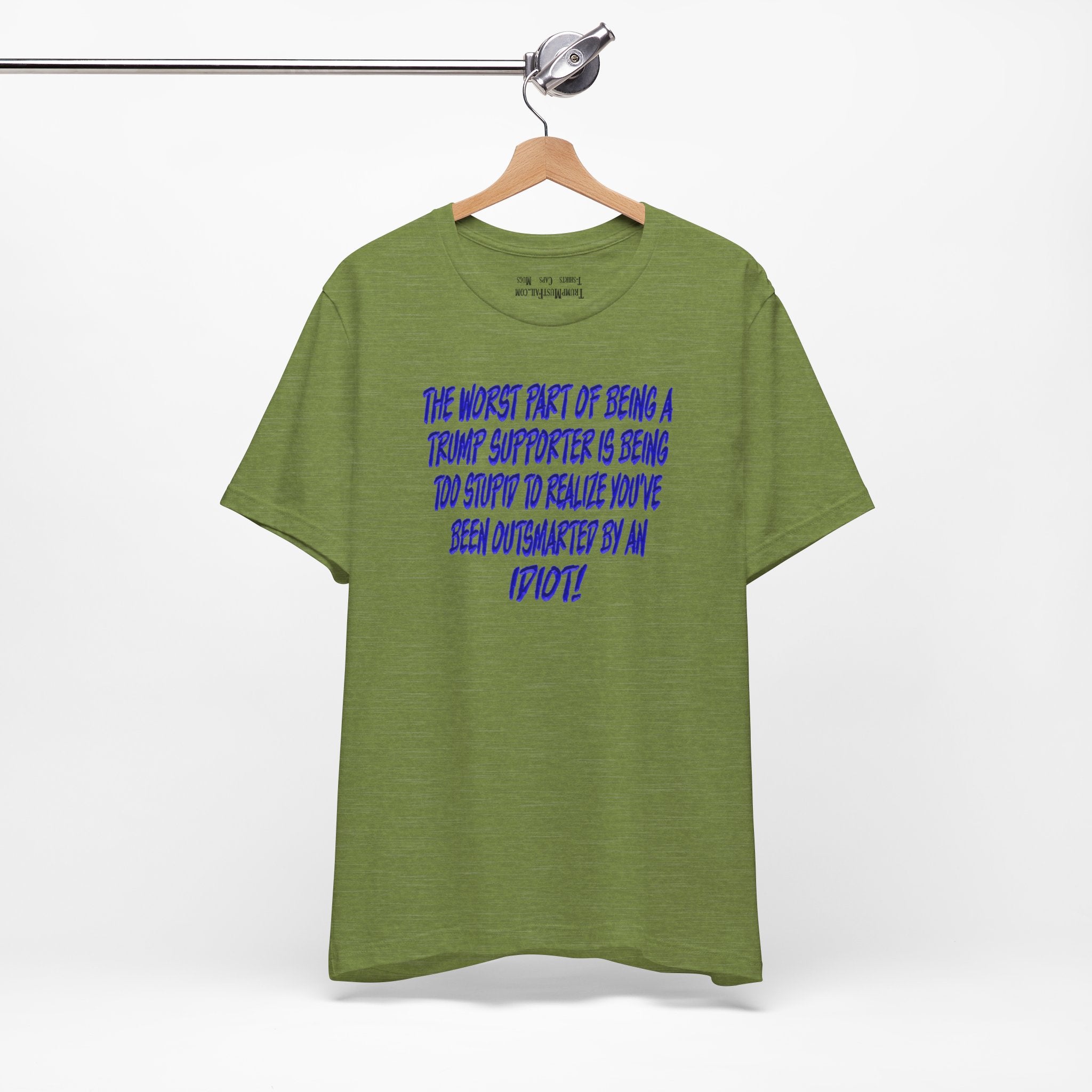 IDIOT BLUE T-SHIRT/HEATHER GREEN