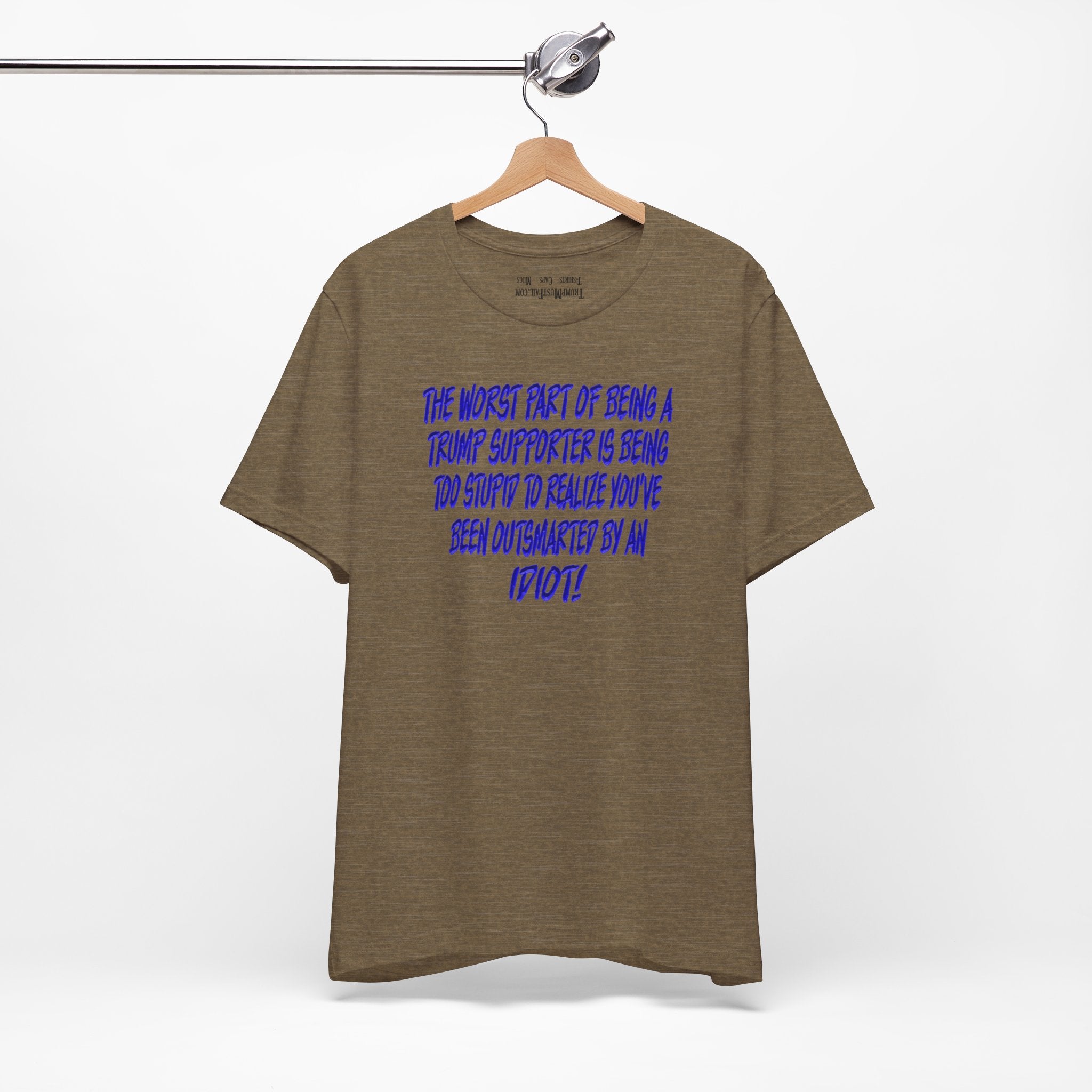 IDIOT BLUE T-SHIRT/HEATHER OLIVE