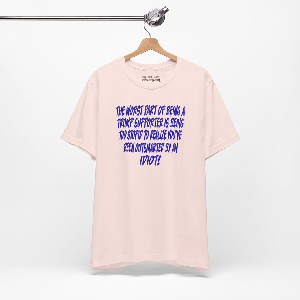 IDIOT BLUE T-SHIRT/SOFT PINK