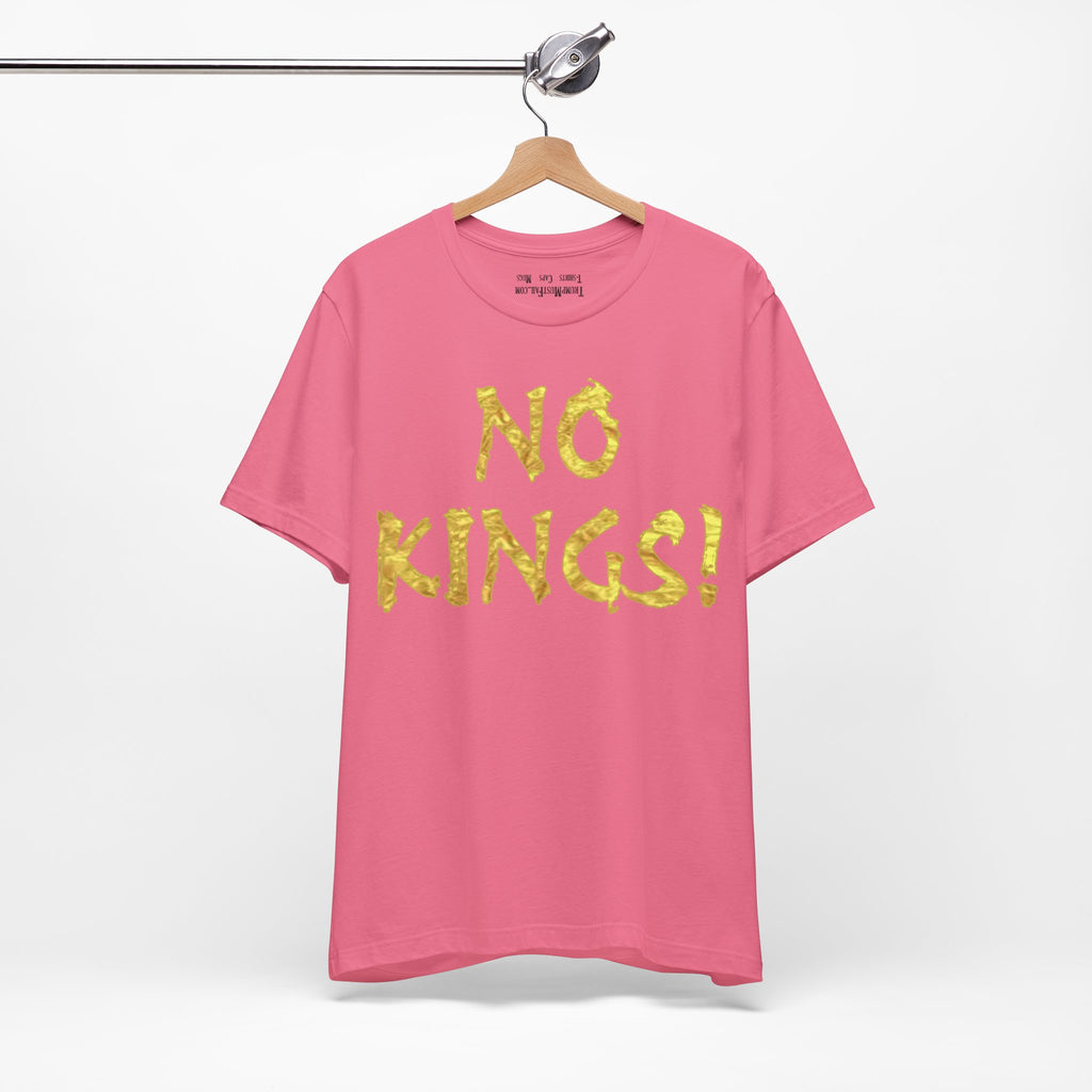 NO KINGS GOLD T-SHIRT/CHARITY PINK
