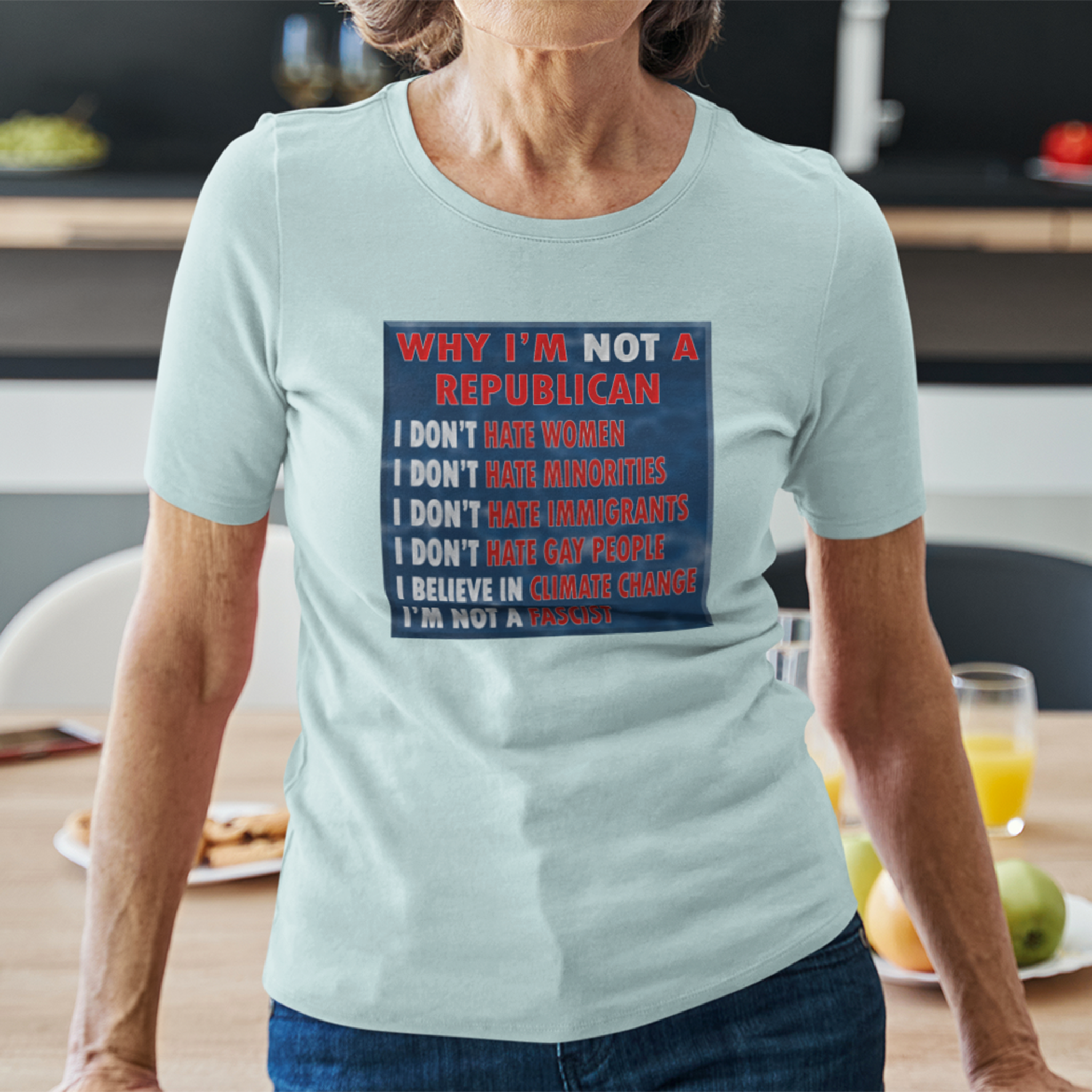 NOT REPUBLICAN T-SHIRT/HEATHER ICE BLUE