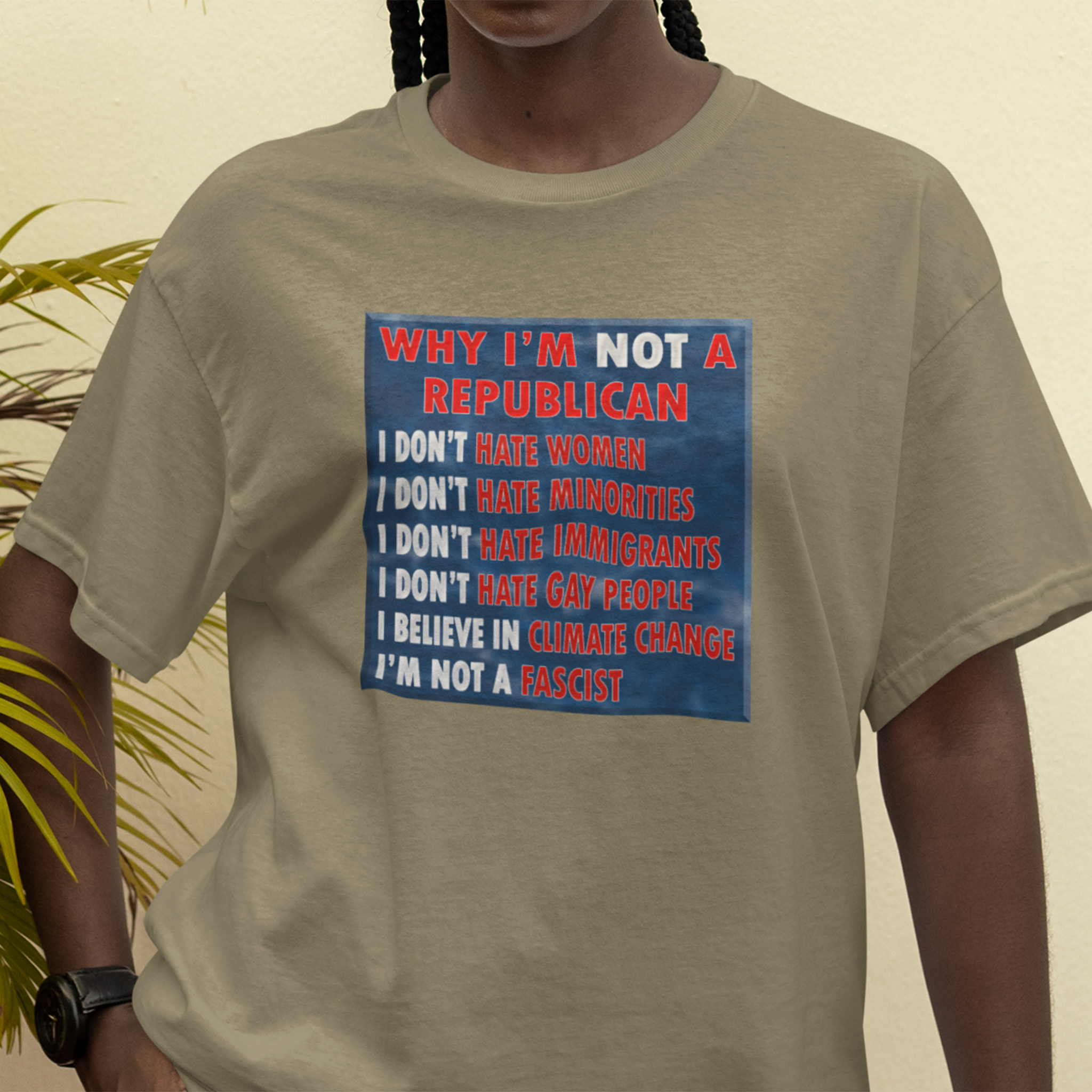 NOT REPUBLICAN T-SHIRT/HEATHER OLIVE