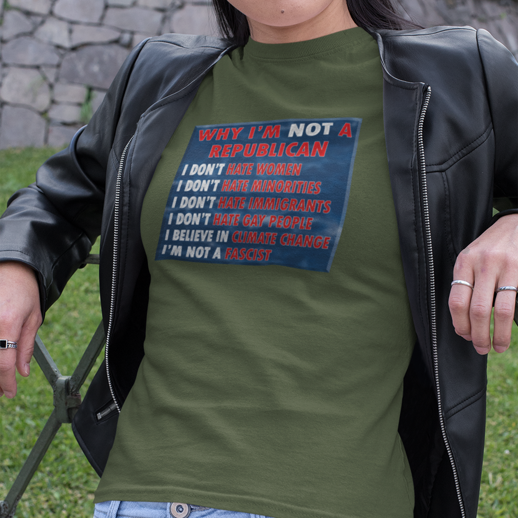 NOT REPUBLICAN T-SHIRT/OLIVE