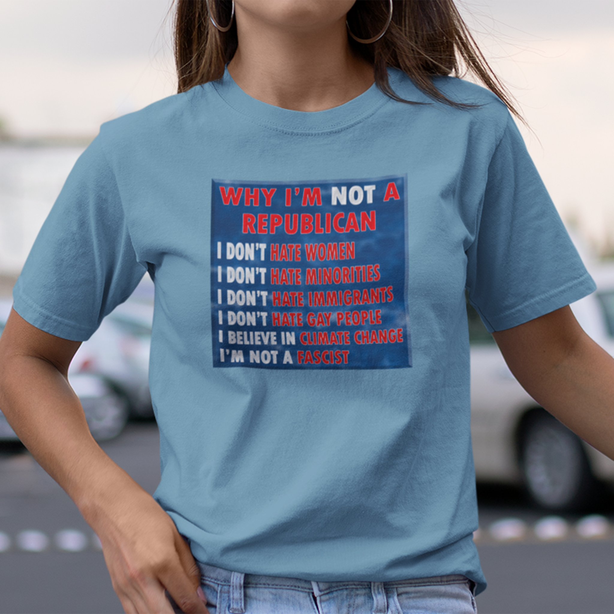 NOT REPUBLICAN T-SHIRT/STEEL BLUE