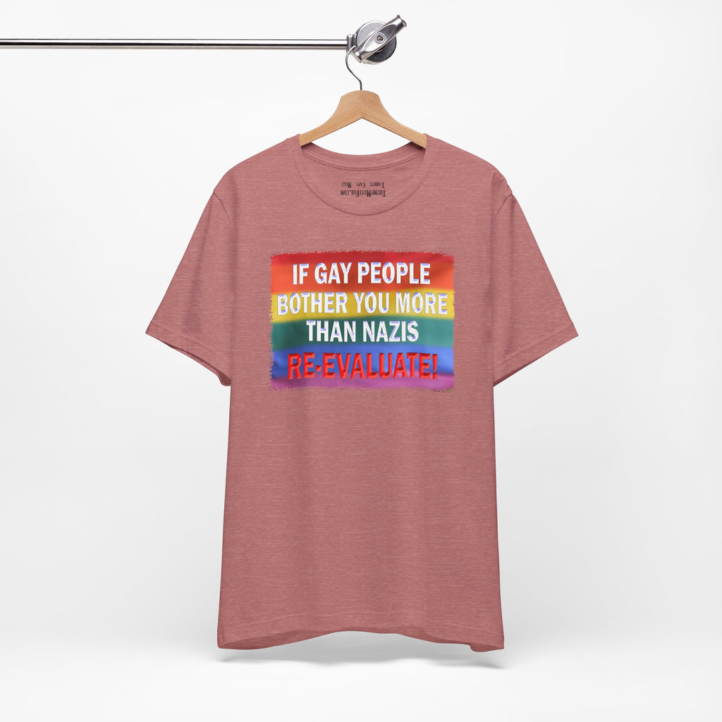 RE-EVALUATE T-SHIRT/HEATHER MAUVE